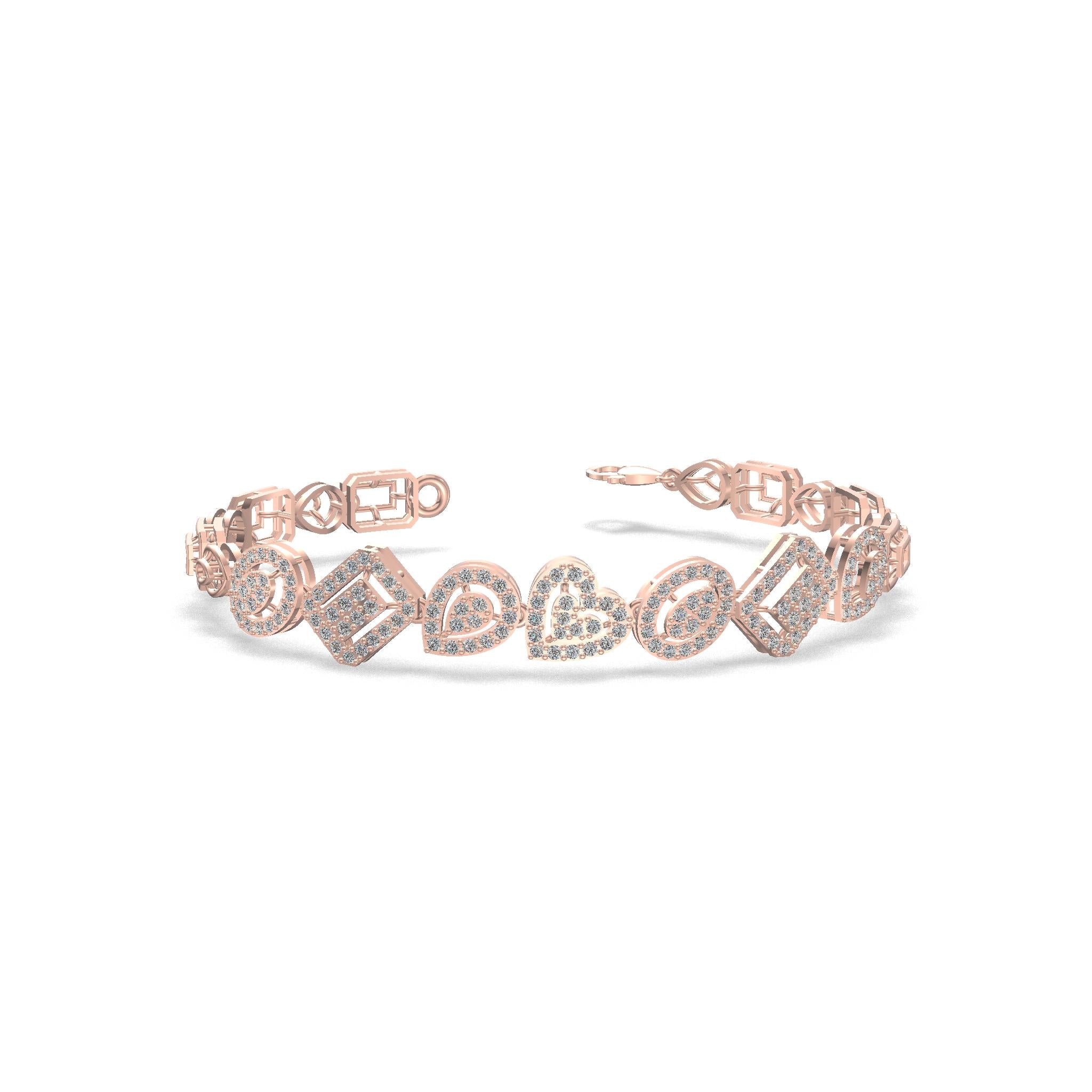 Shape of Life Diamond Bracelet Gold
