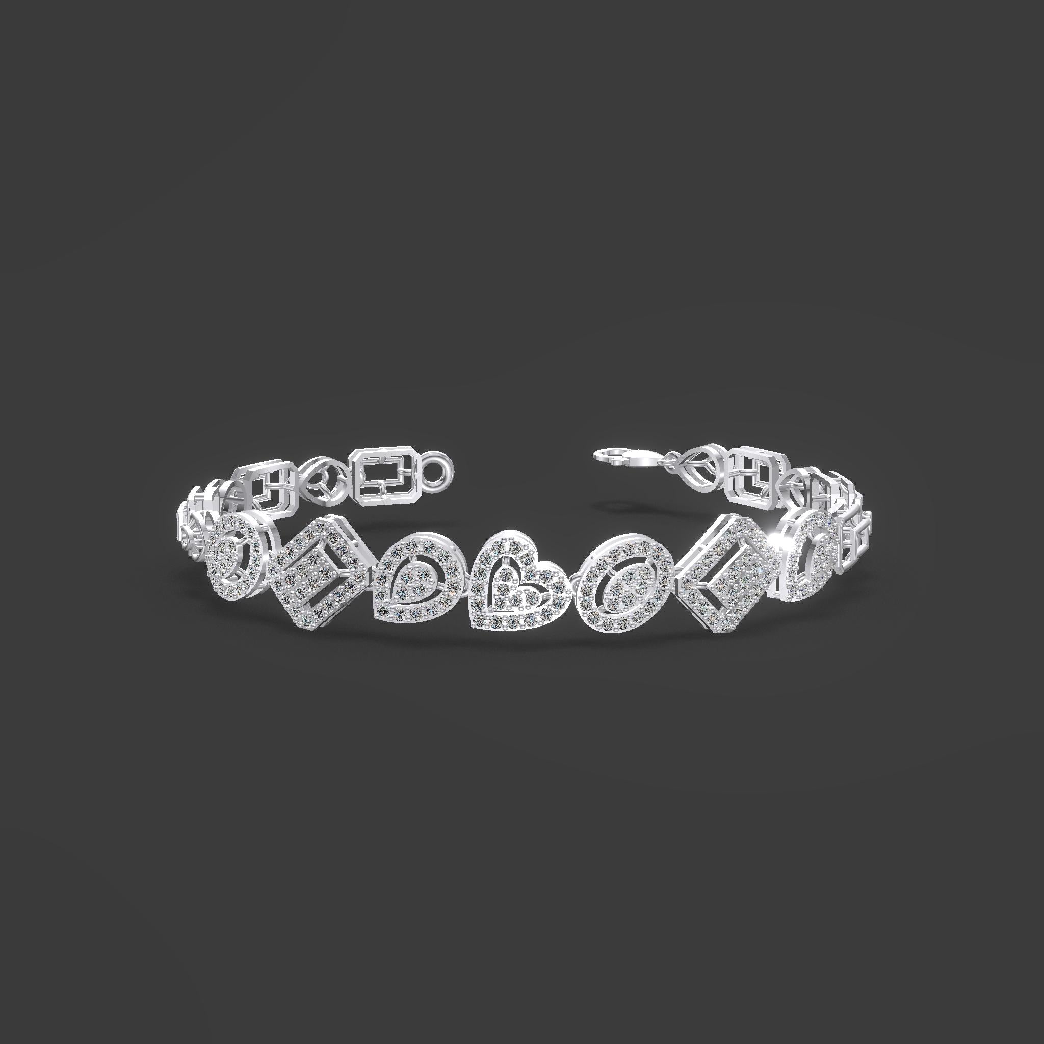 Shape of Life Diamond Bracelet Silver