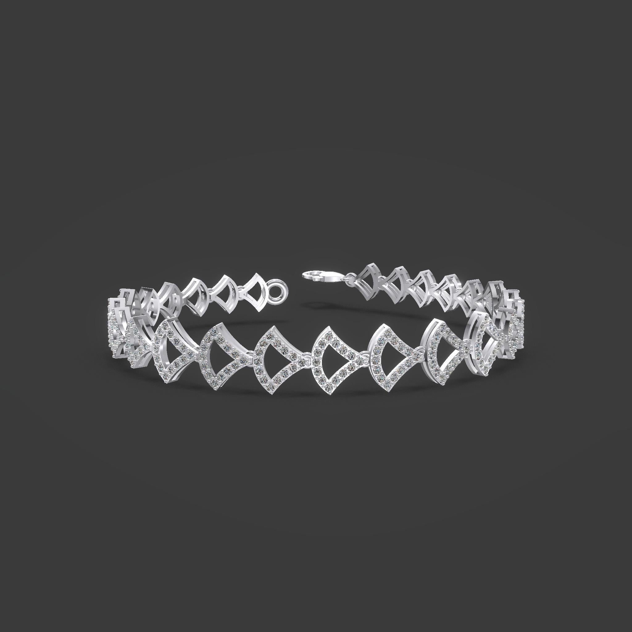 Crowned Grace Diamond Bracelet Silver