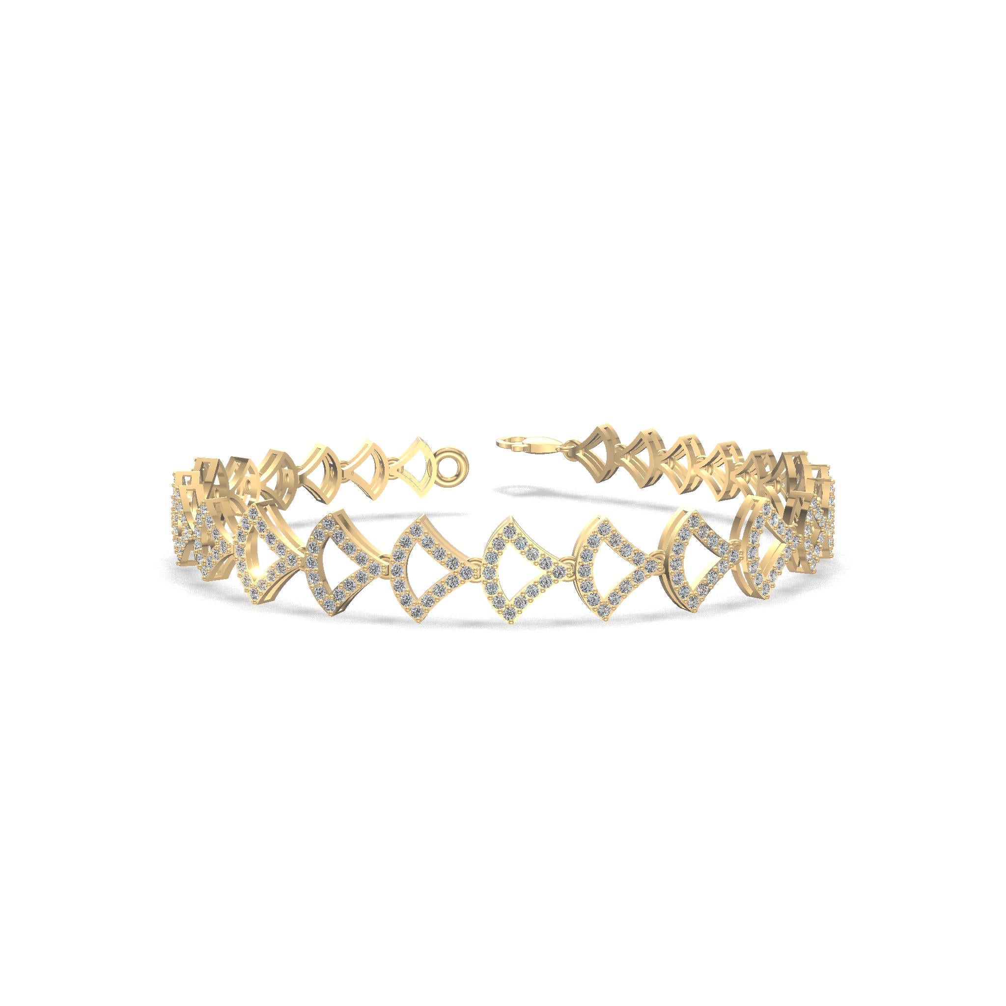 Crowned Grace Diamond Bracelet Gold