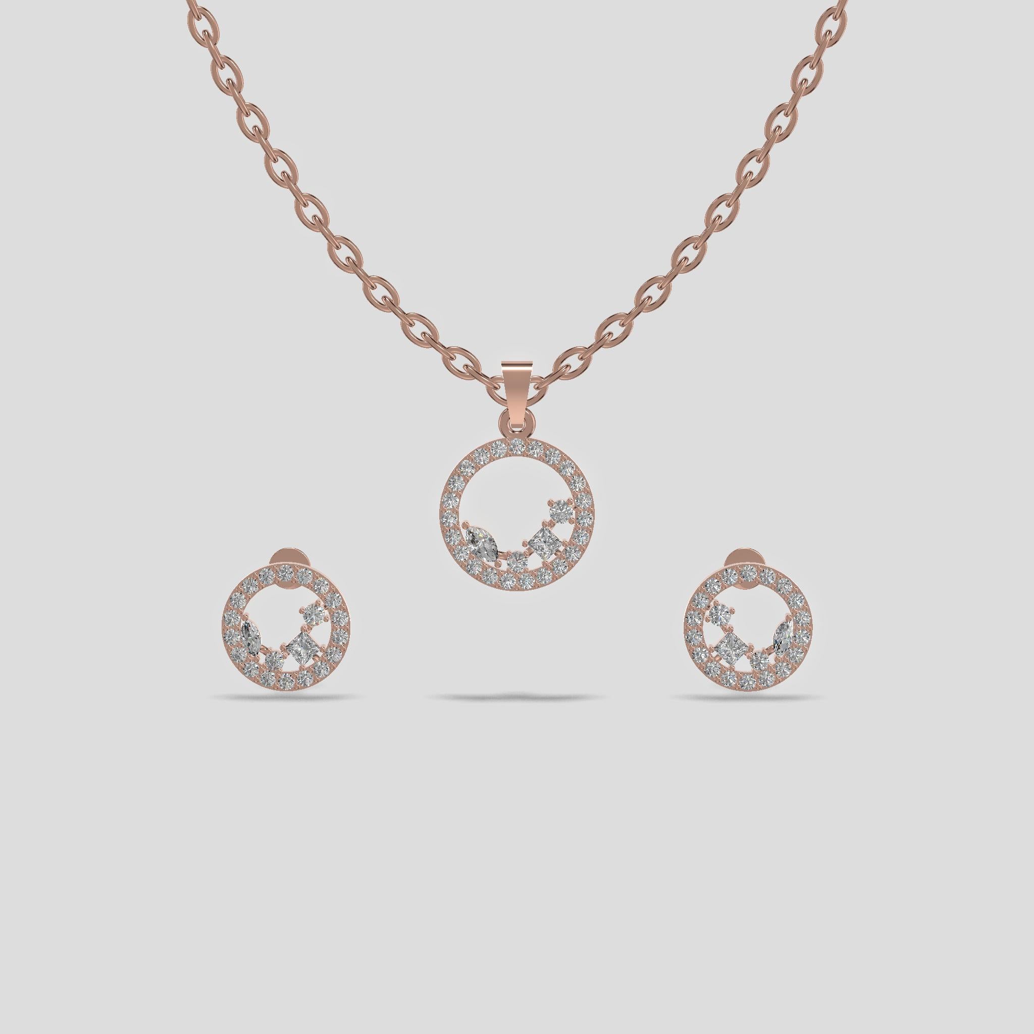 Ever Bloom Circle Pendant Set
