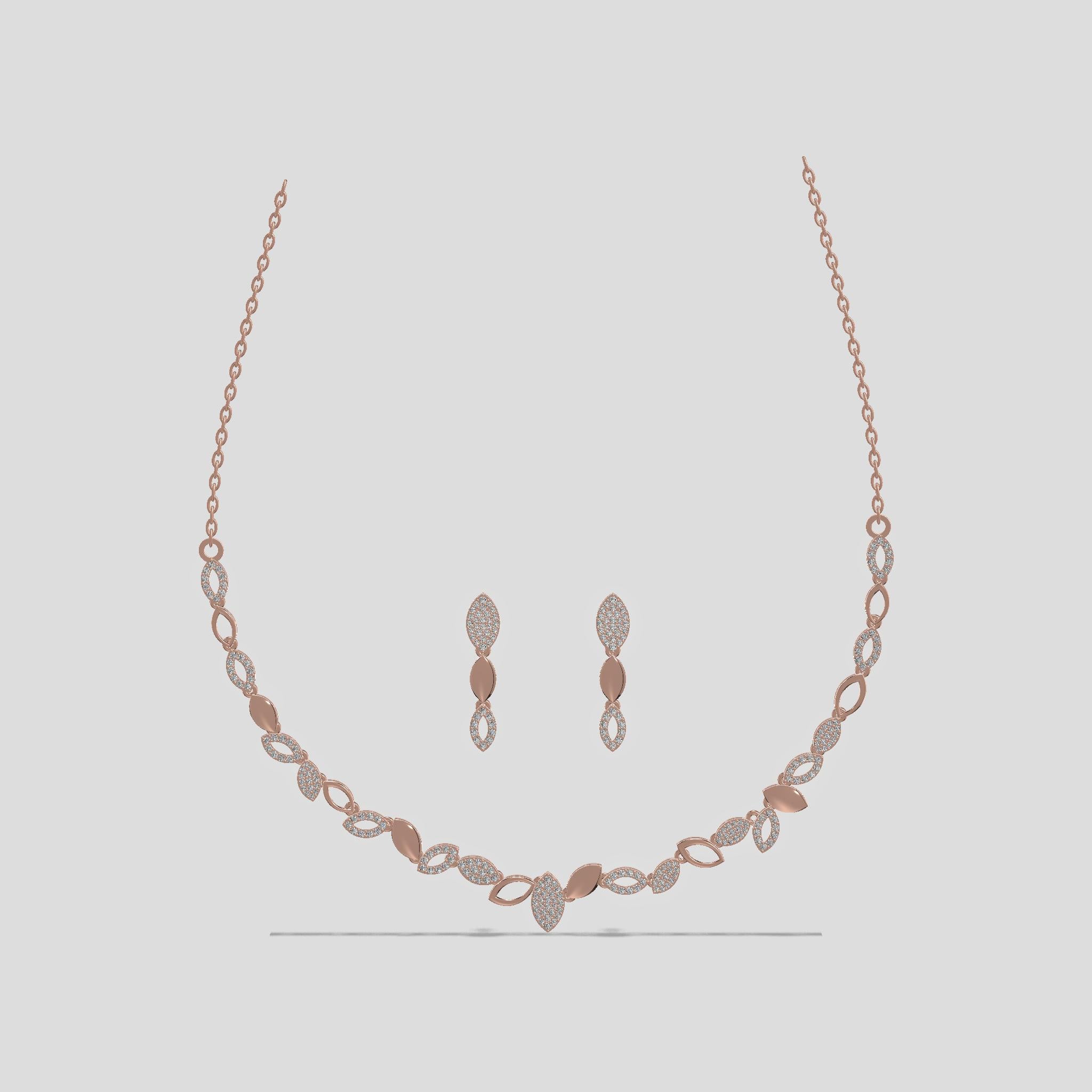Elysian Leaf Necklace Set Gold
