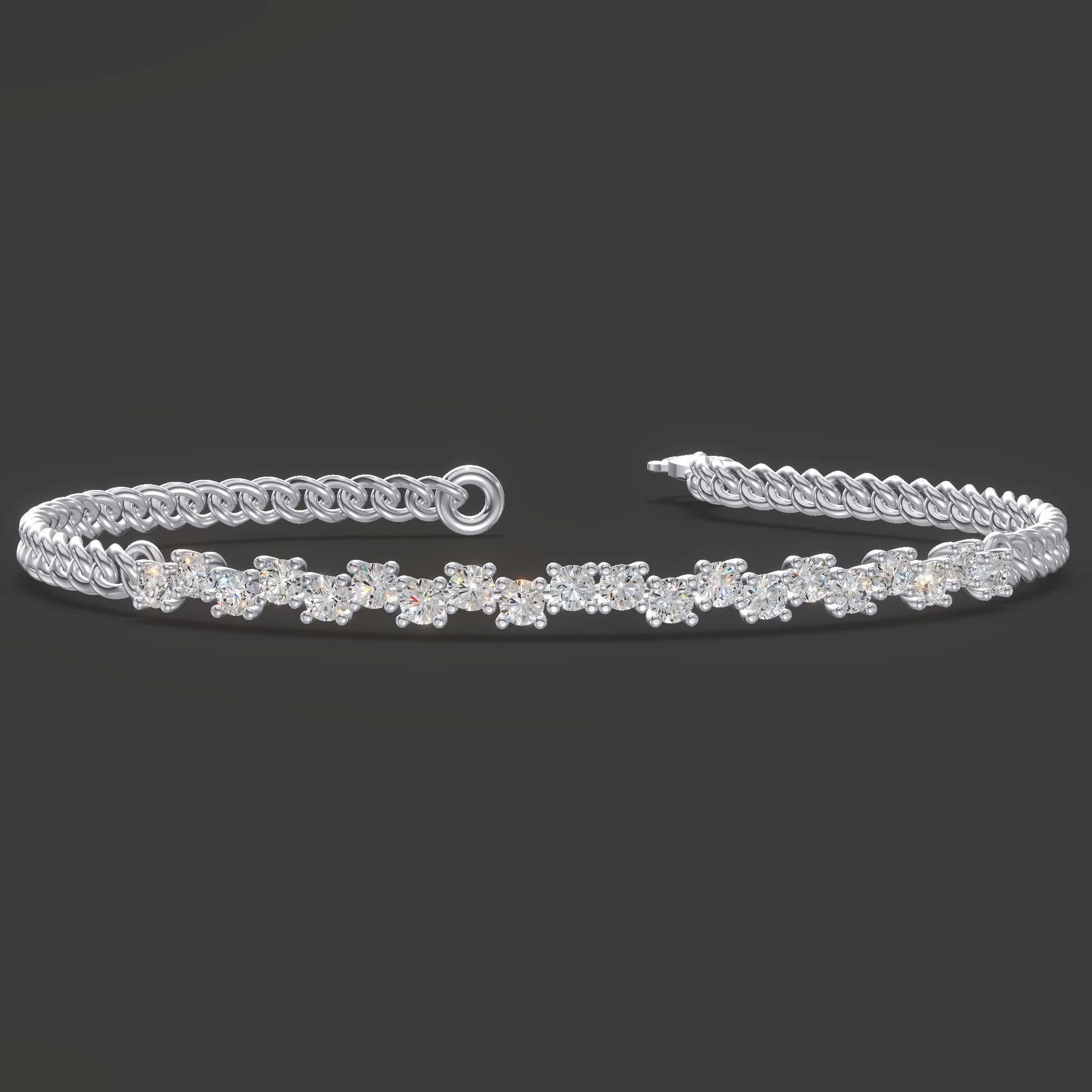 Classic Sparkle Tennis Bracelet Silver