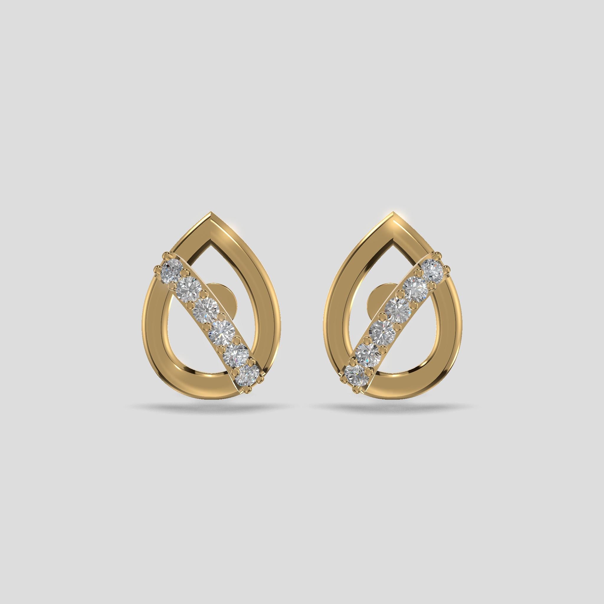 Raindrop Elegance Diamond Earrings Gold