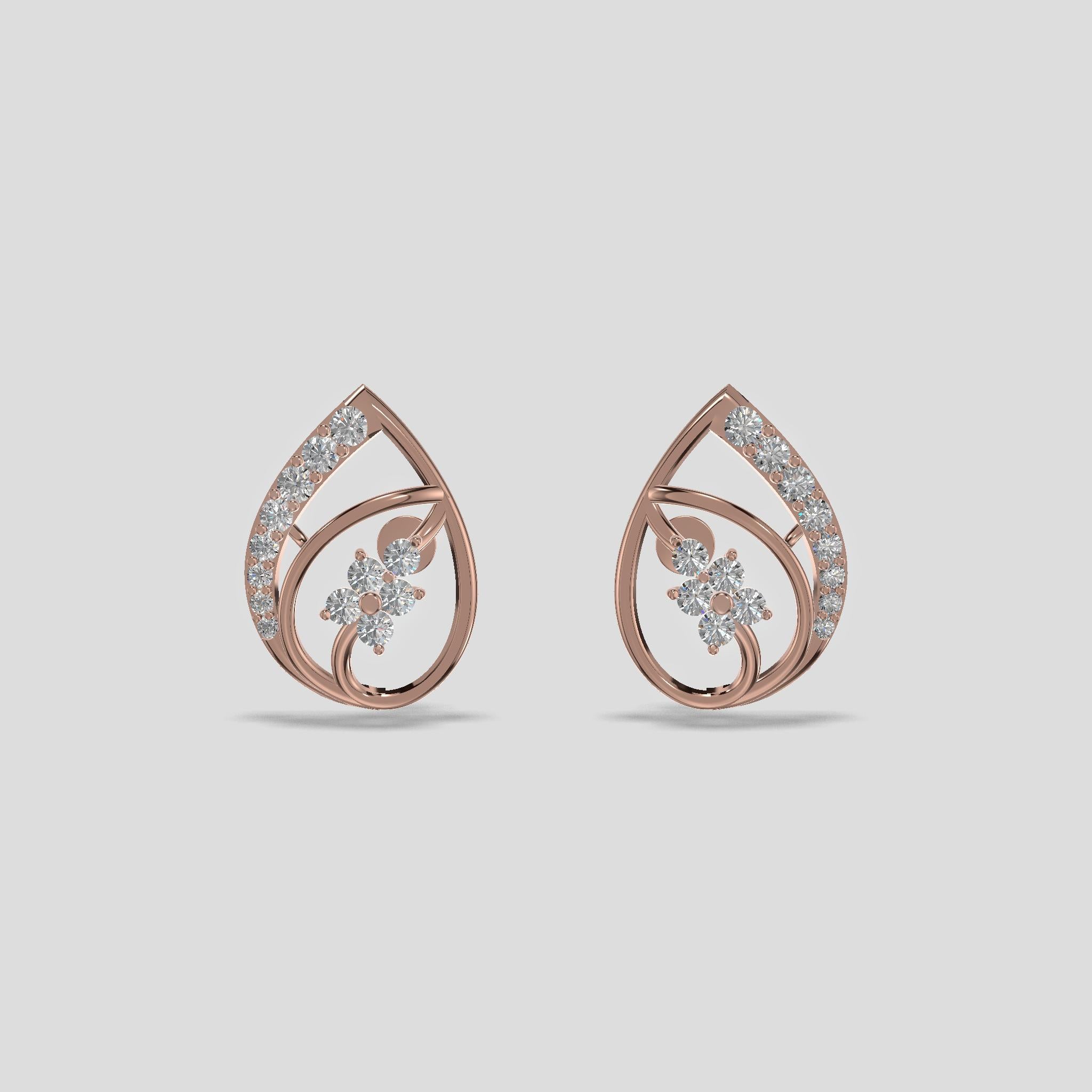 Floral Cascade Earrings Gold