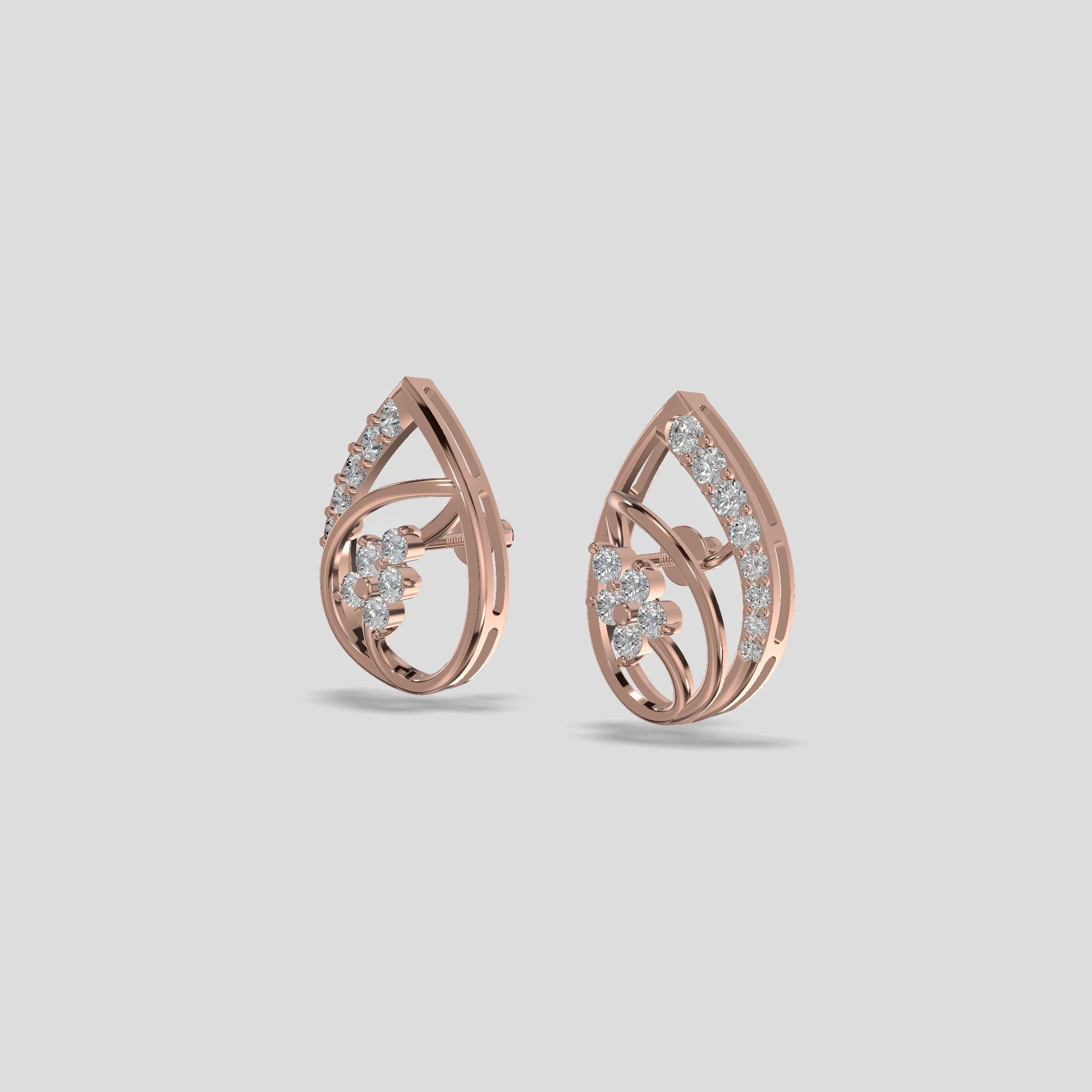 Floral Cascade Earrings Gold