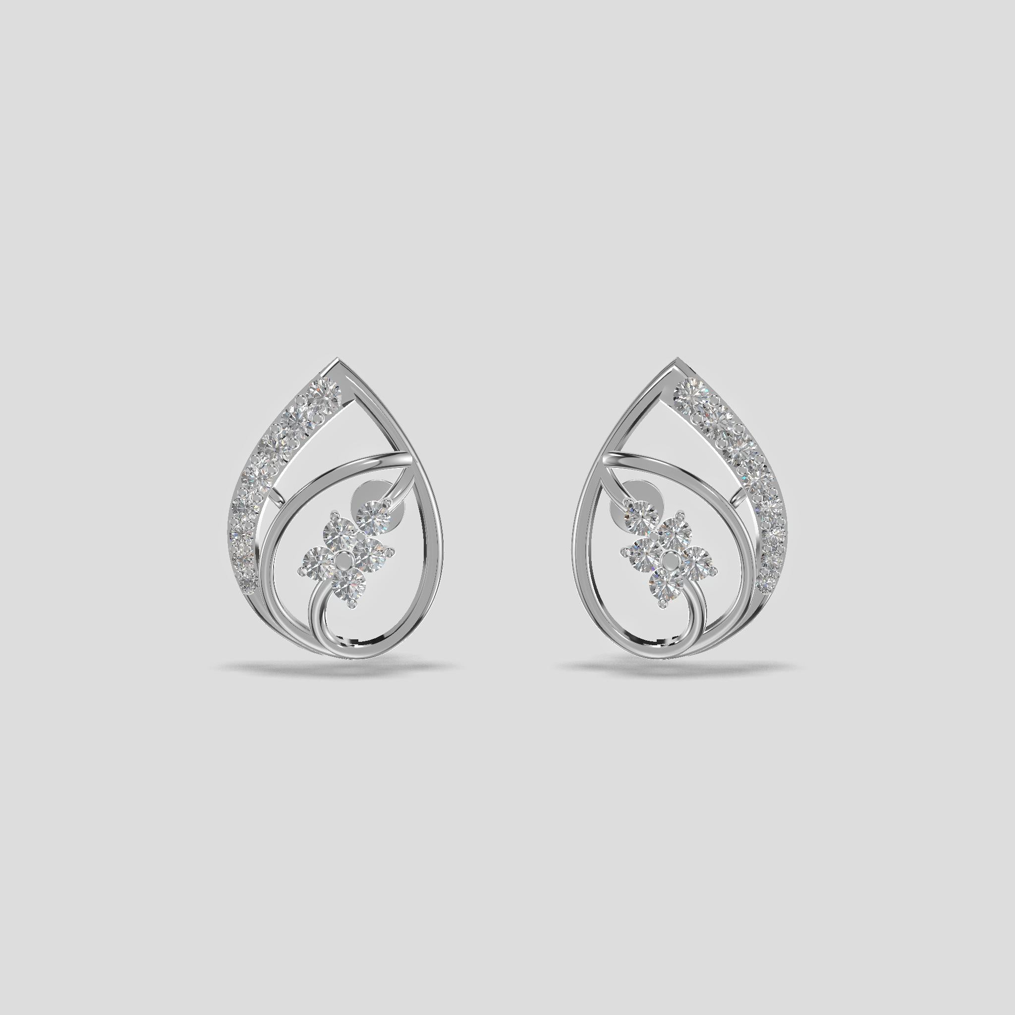 Floral Cascade Earrings Gold