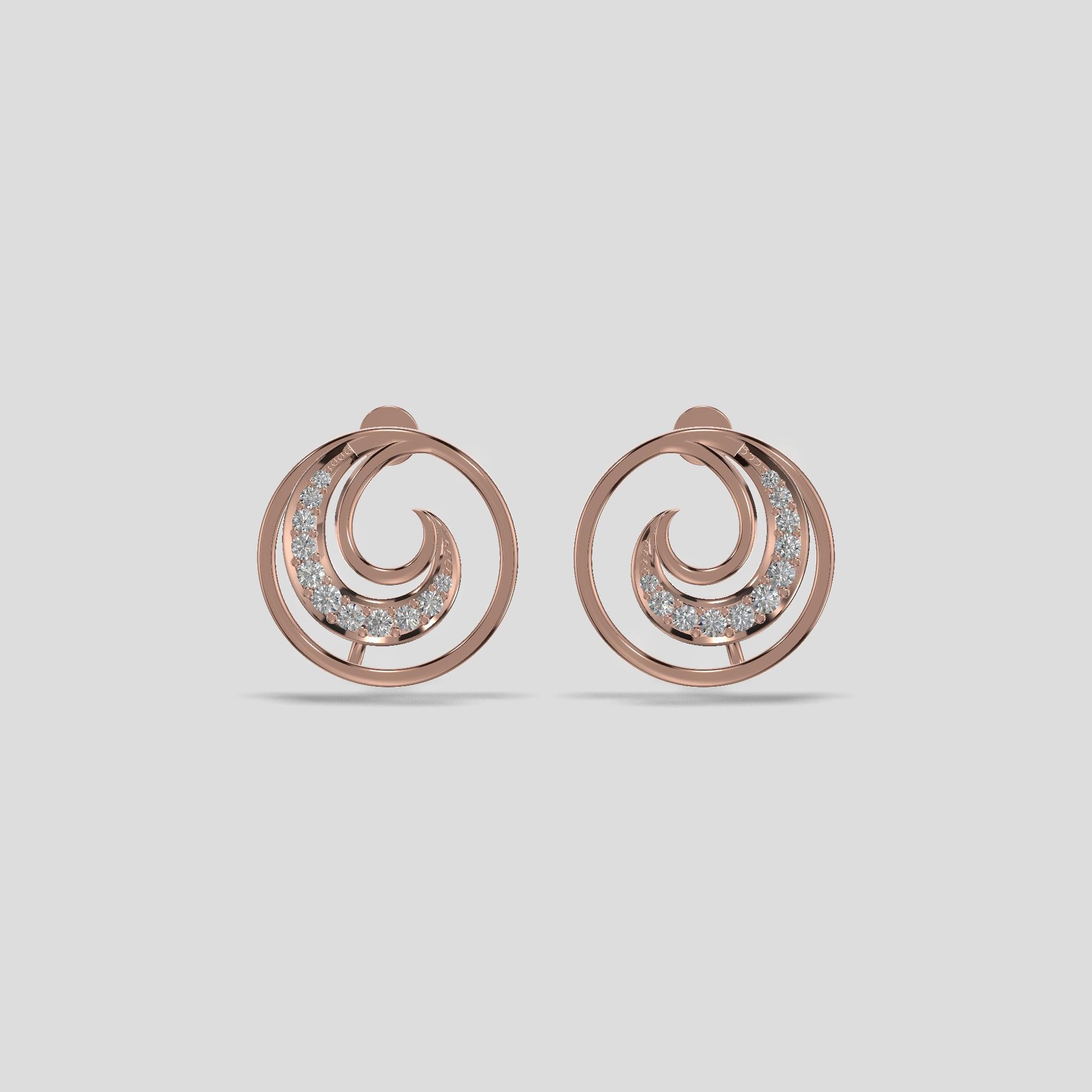 Golden Spiral Bloom Earrings Gold