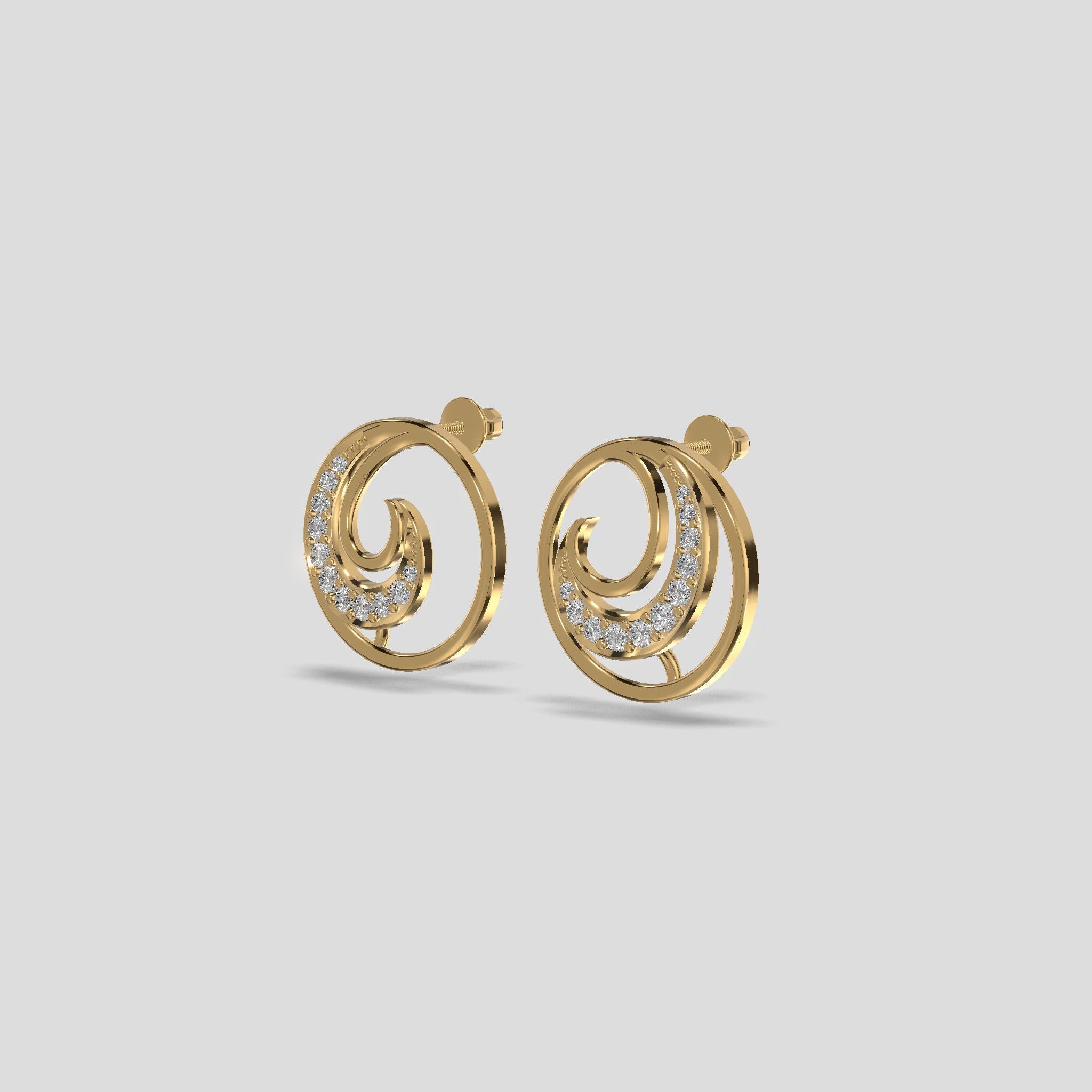 Golden Spiral Bloom Earrings Gold