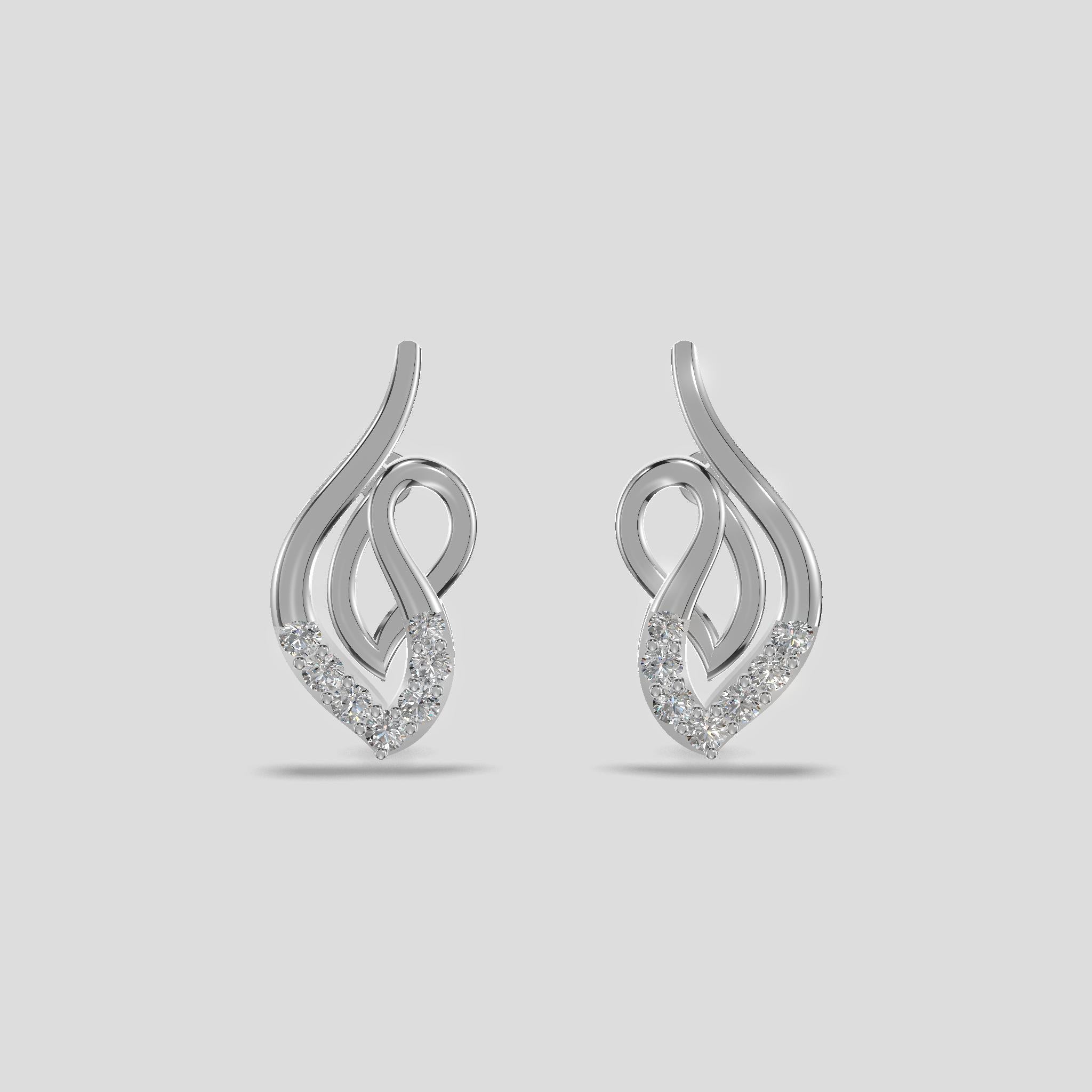 Enchanted Flame Diamond Earrings Platinum