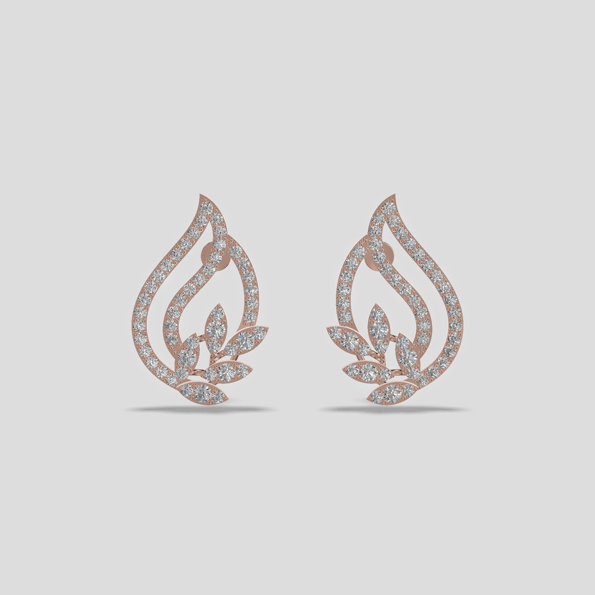 Celestial Bloom Diamond Earrings Gold
