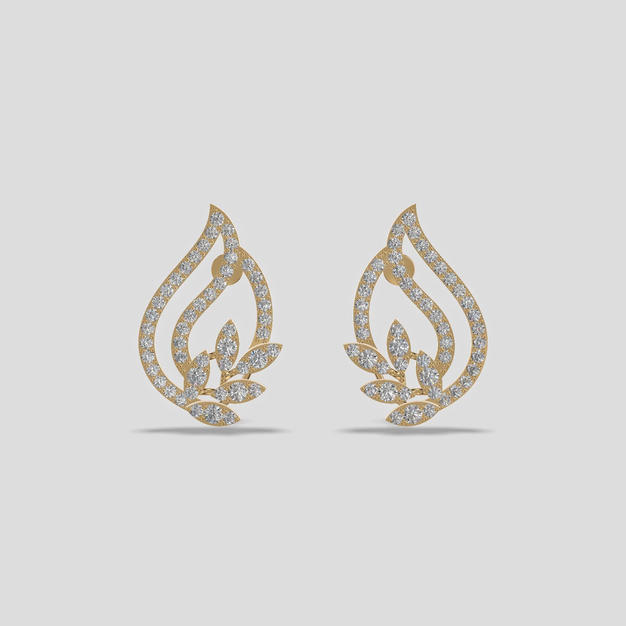 Celestial Bloom Diamond Earrings Gold