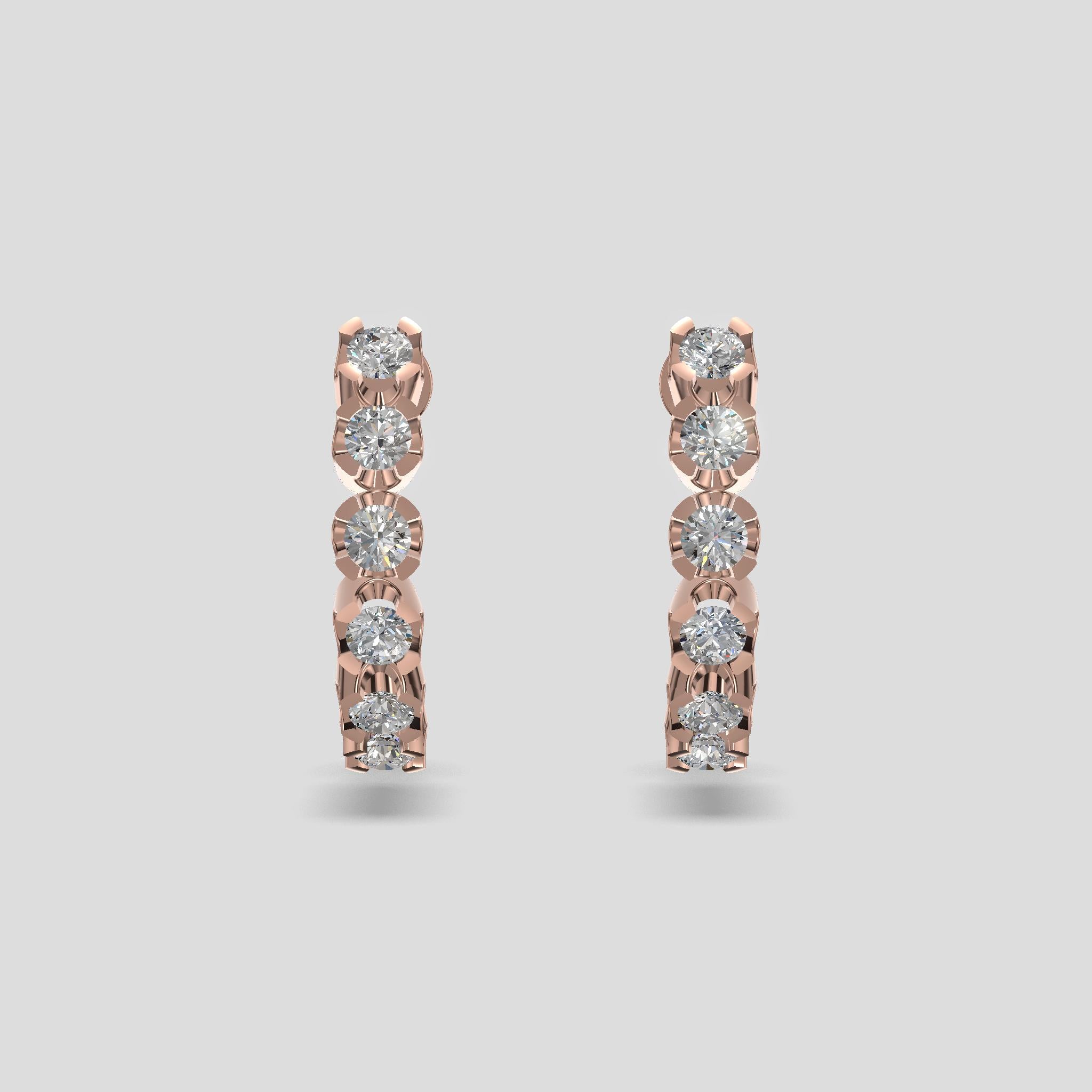Eternelle Diamond Line Earrings Gold