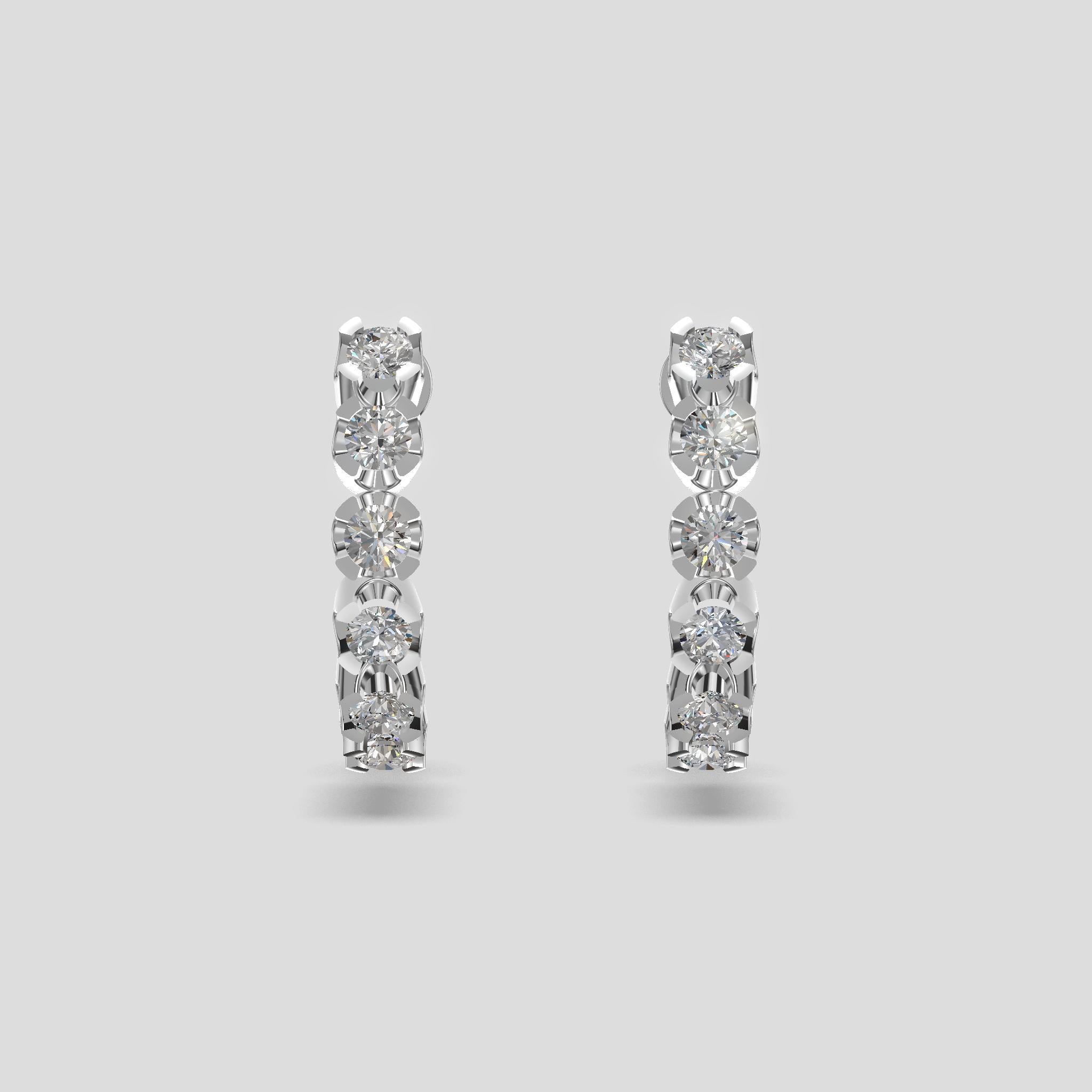 Eternelle Diamond Line Earrings Platinum