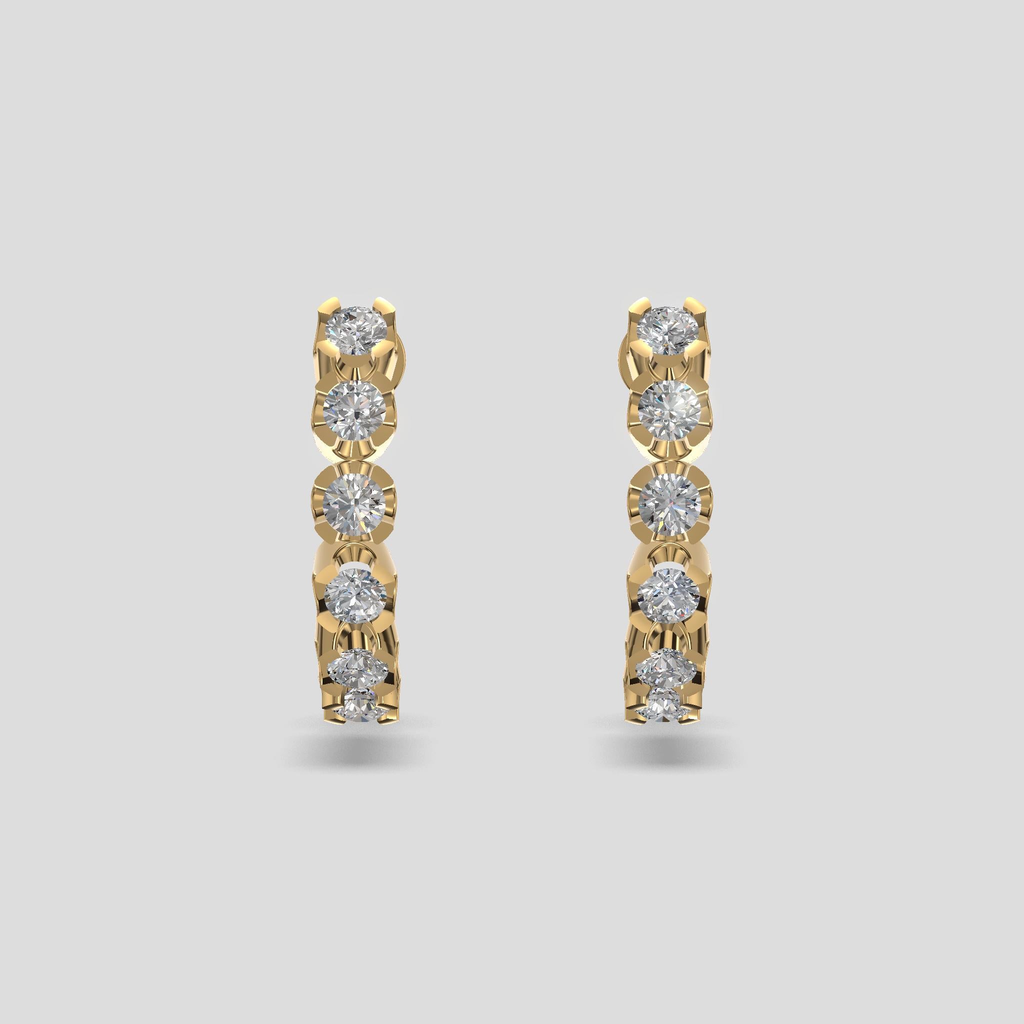 Eternelle Diamond Line Earrings Gold