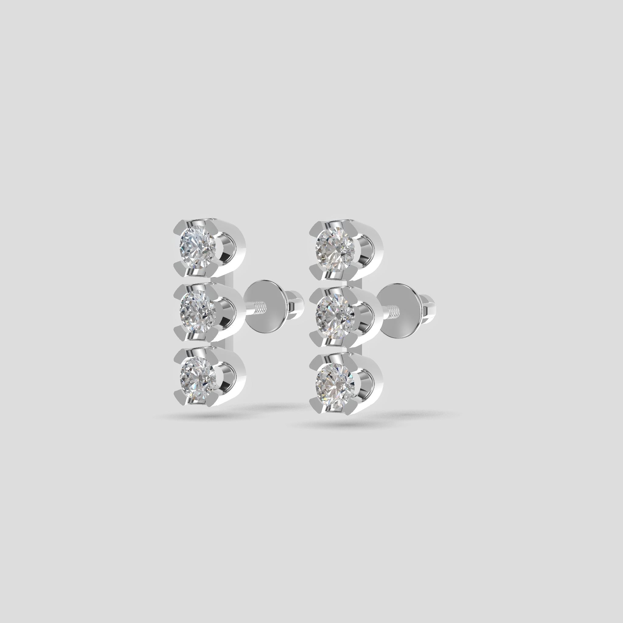 Tricolor Harmony Studs Platinum