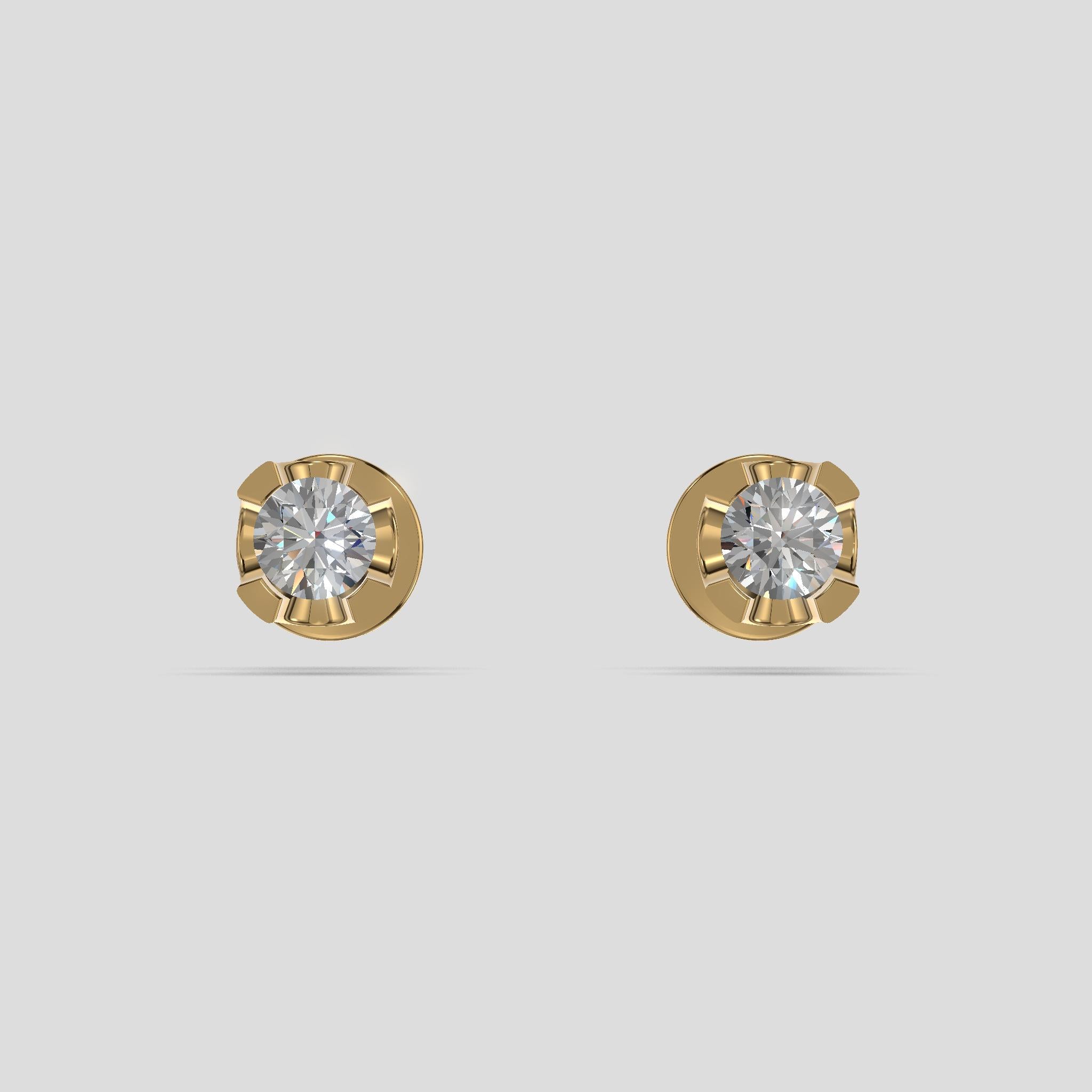Radiant Amber Studs Gold