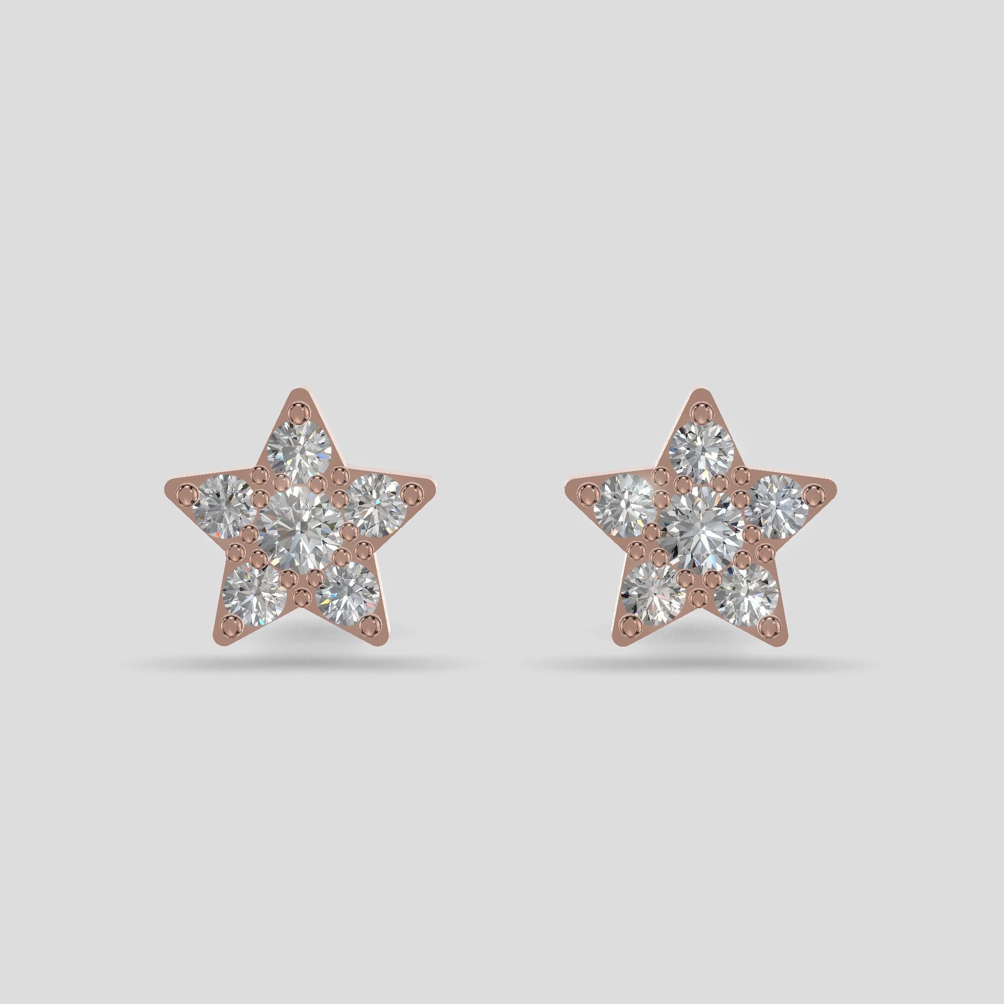 Celestial Star Earrings Gold