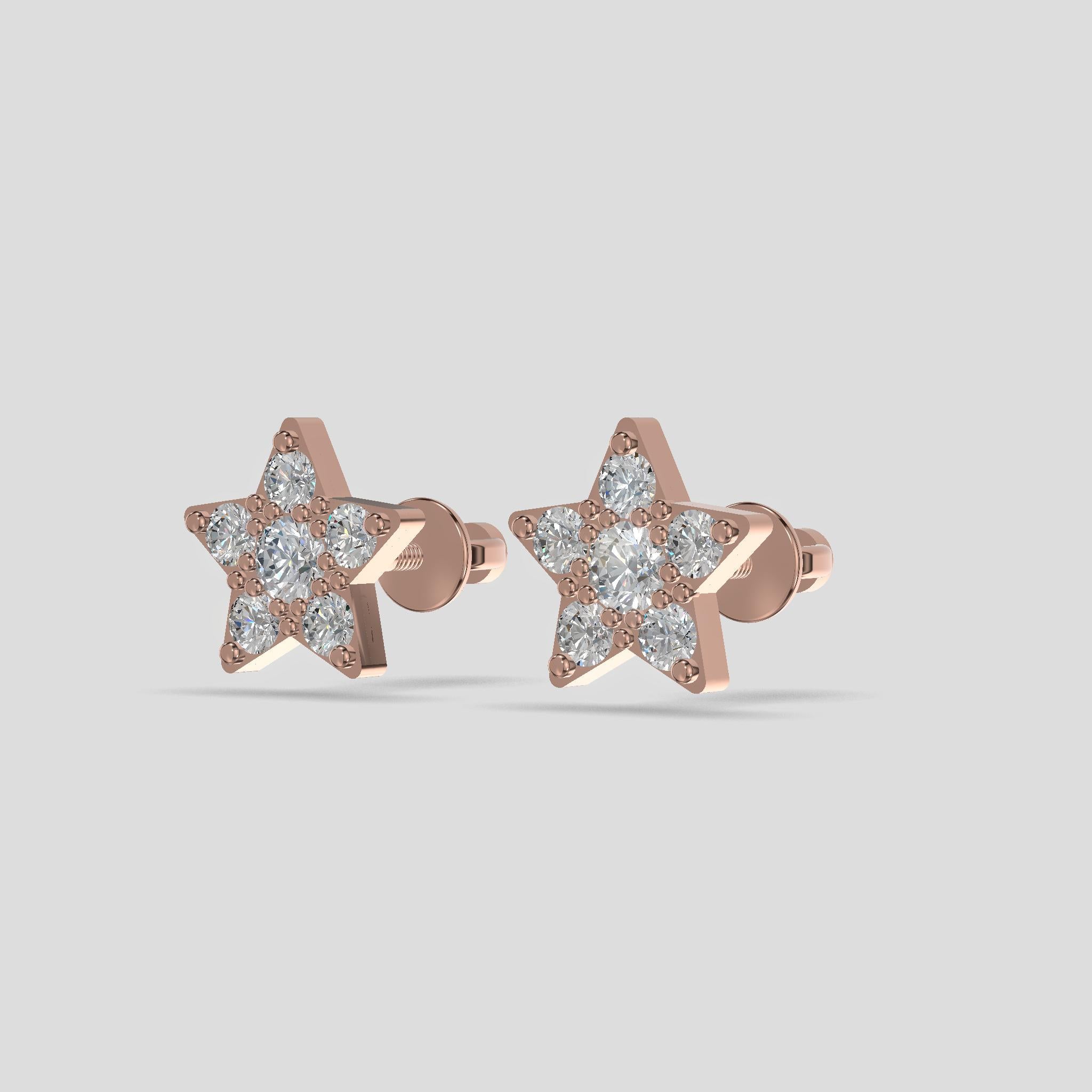 Celestial Star Earrings Gold