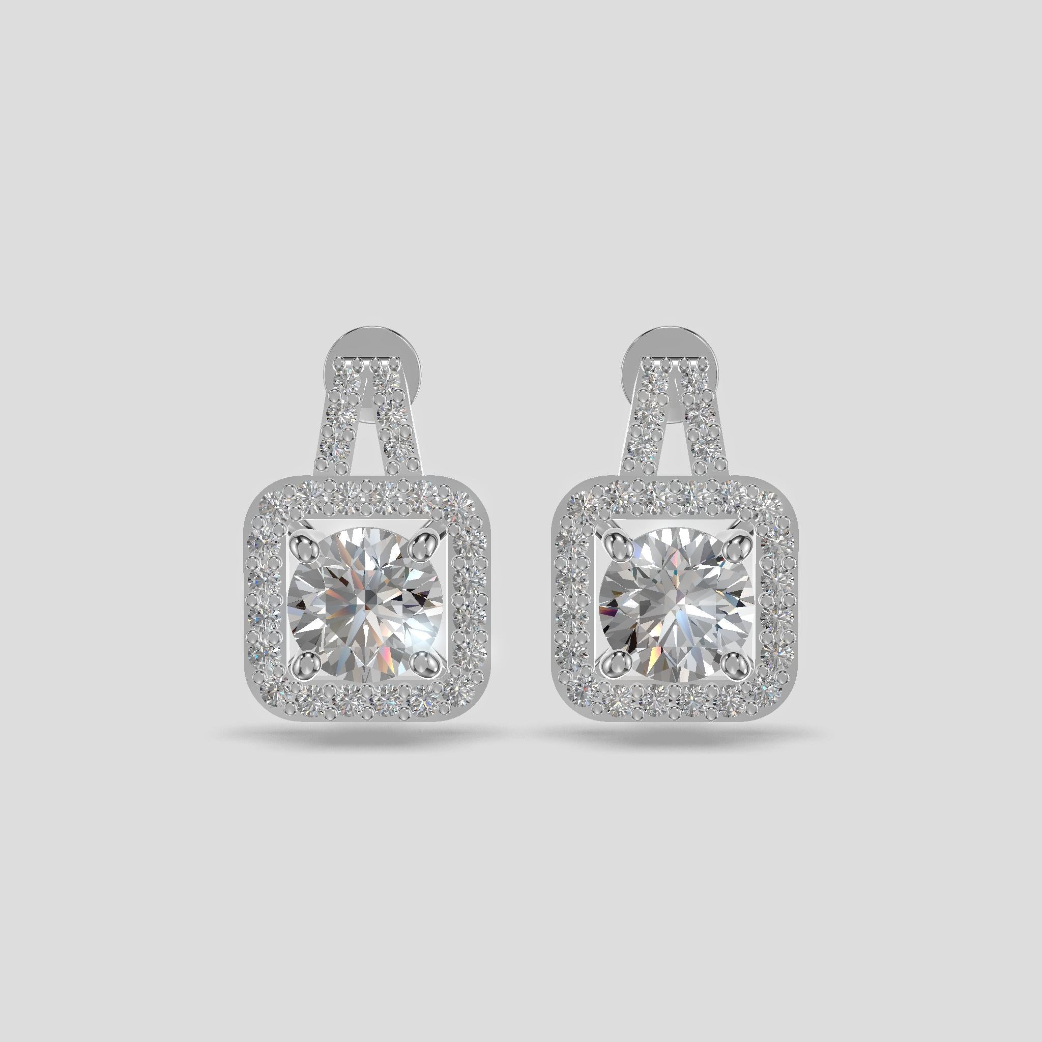 Regalia Halo Drop Earrings Silver