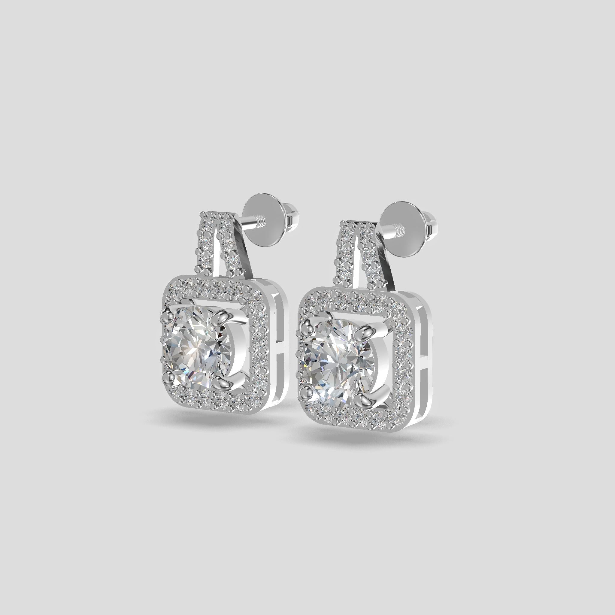 Regalia Halo Drop Earrings Silver