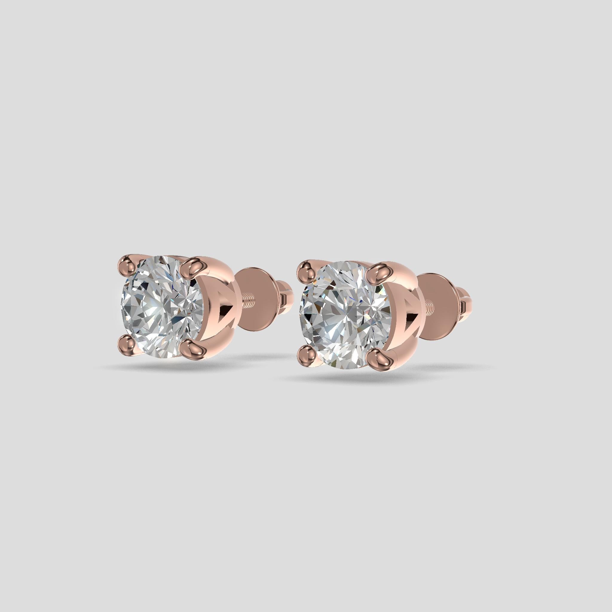 Solitaire Spark Studs Gold