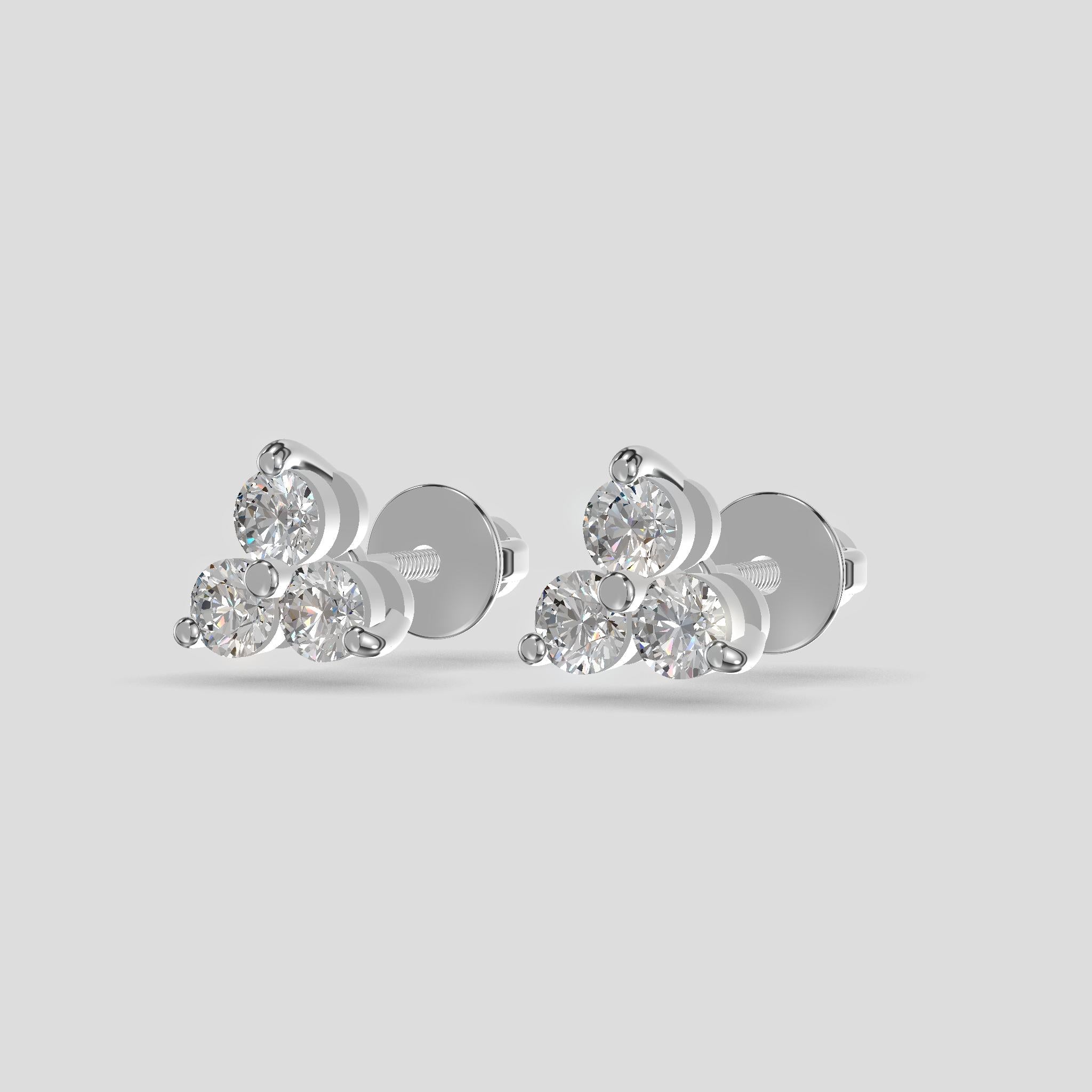 Elysian Triad - Multicolored Gemstone Earrings Silver