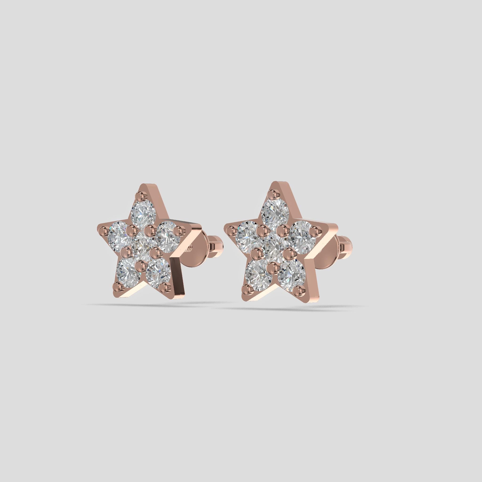 Celestial Bloom - Star-Shaped Gemstone Earrings Gold