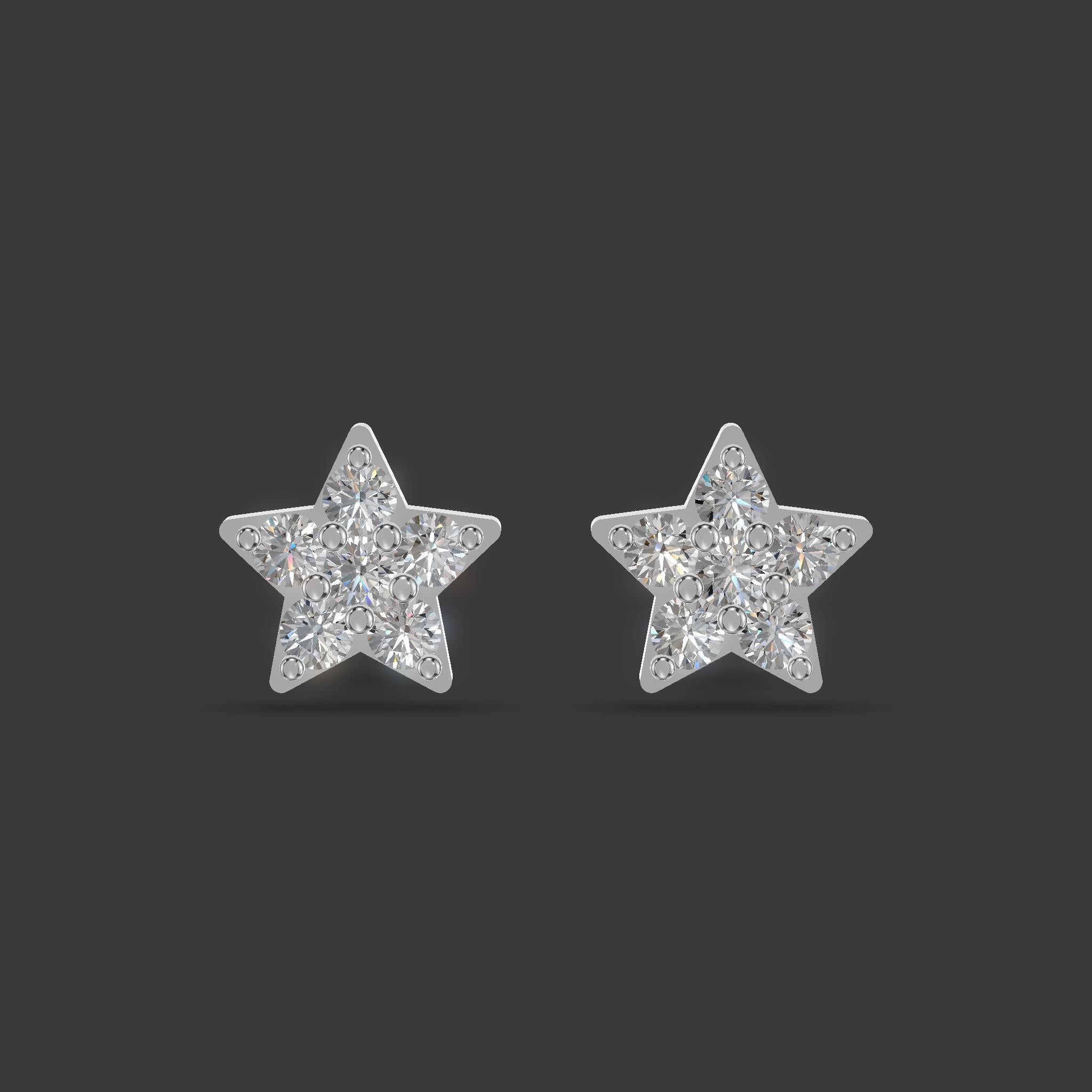 Celestial Bloom - Star-Shaped Gemstone Earrings Gold
