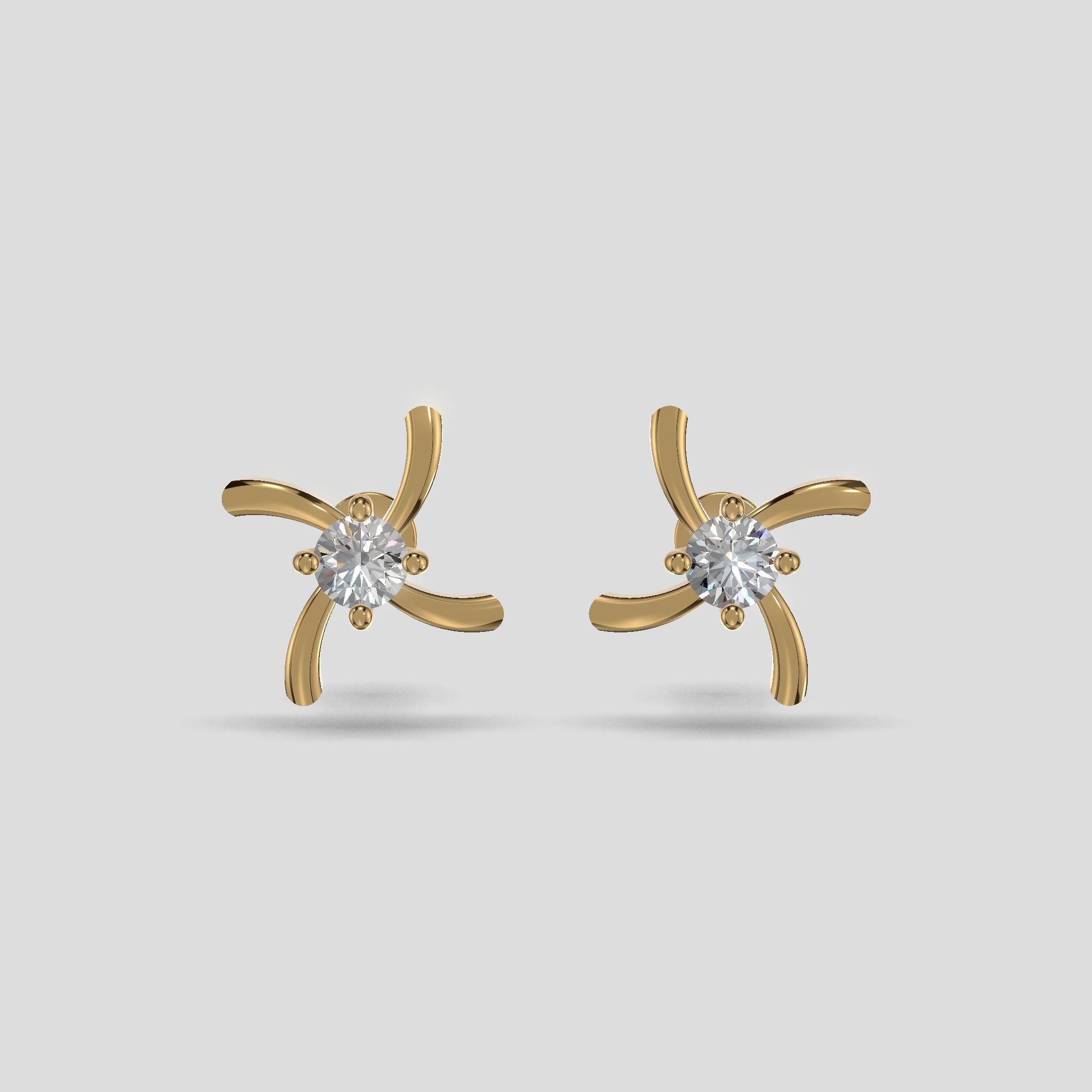 Sapphire Bloom Studs Gold