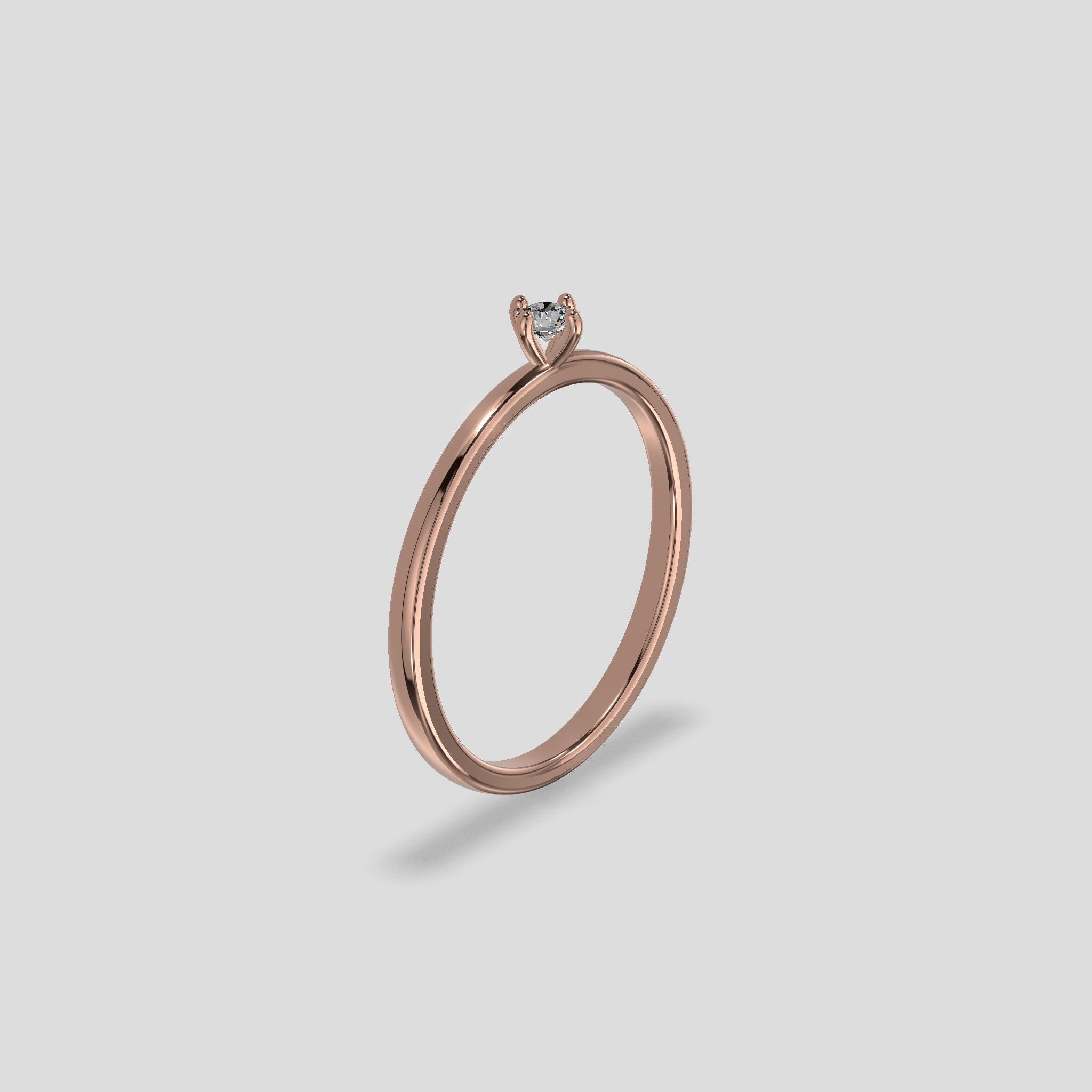 Lumière Solitaire Diamond Ring Gold