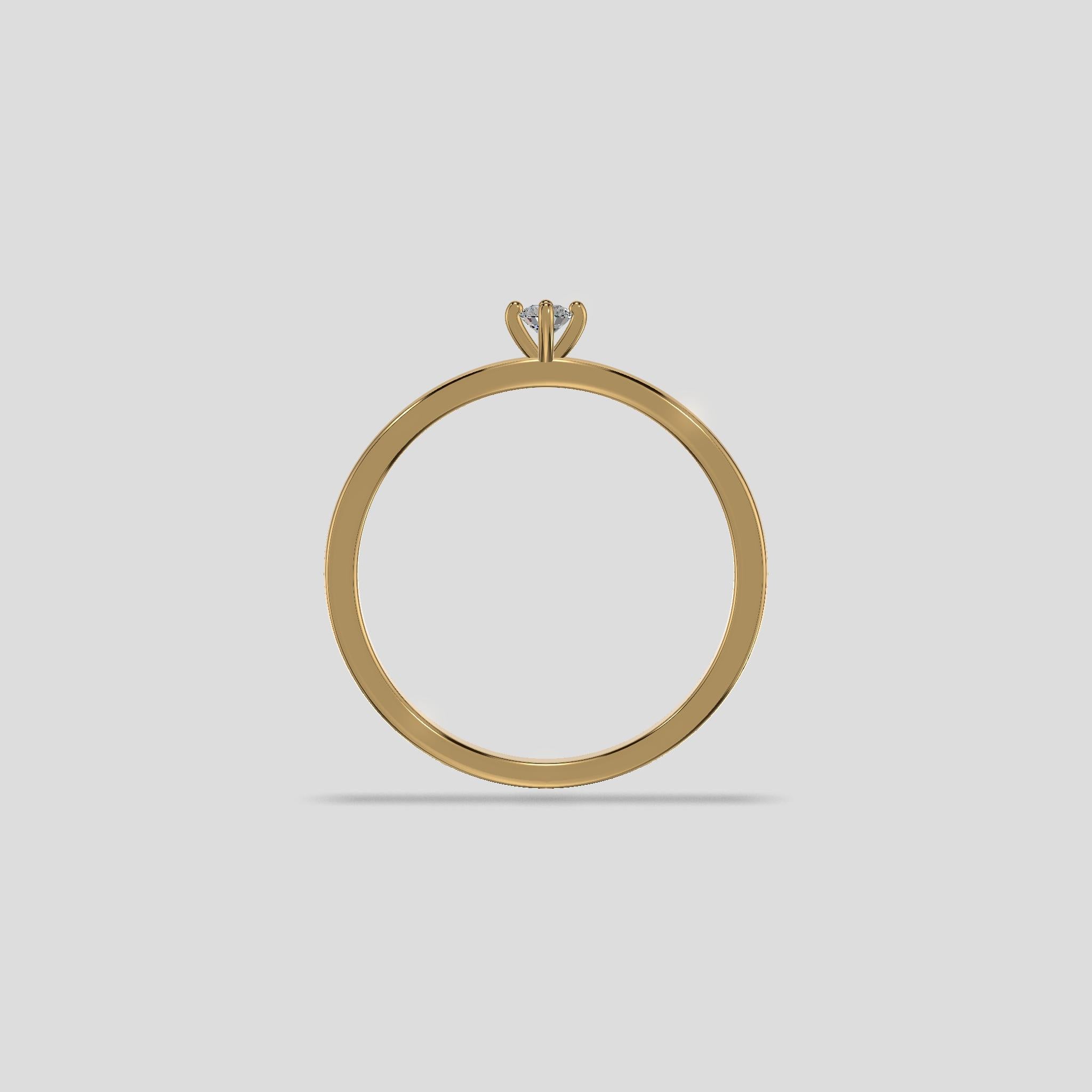 Lumière Solitaire Diamond Ring Gold