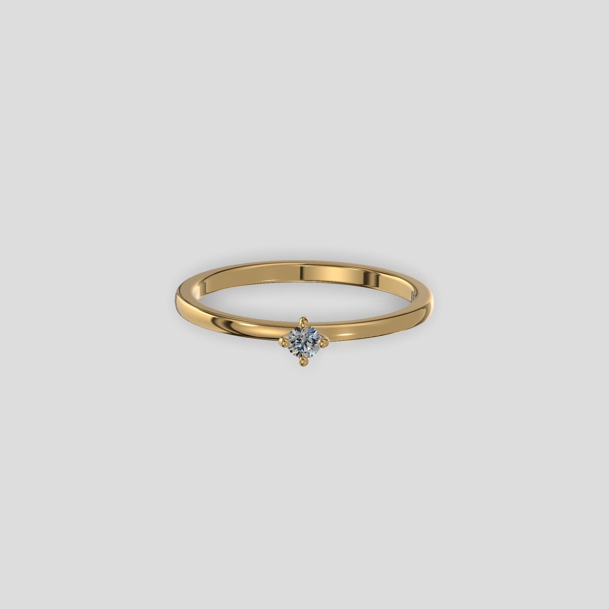 Lumière Solitaire Diamond Ring Gold