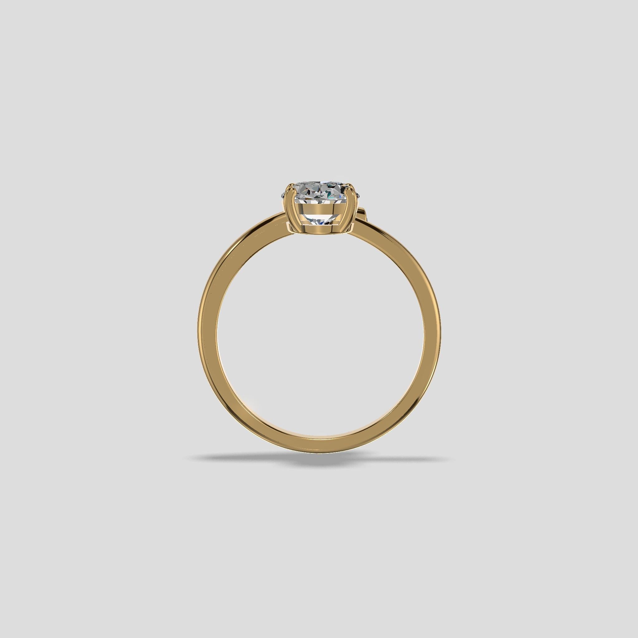 Celeste Radiance Oval Ring Gold