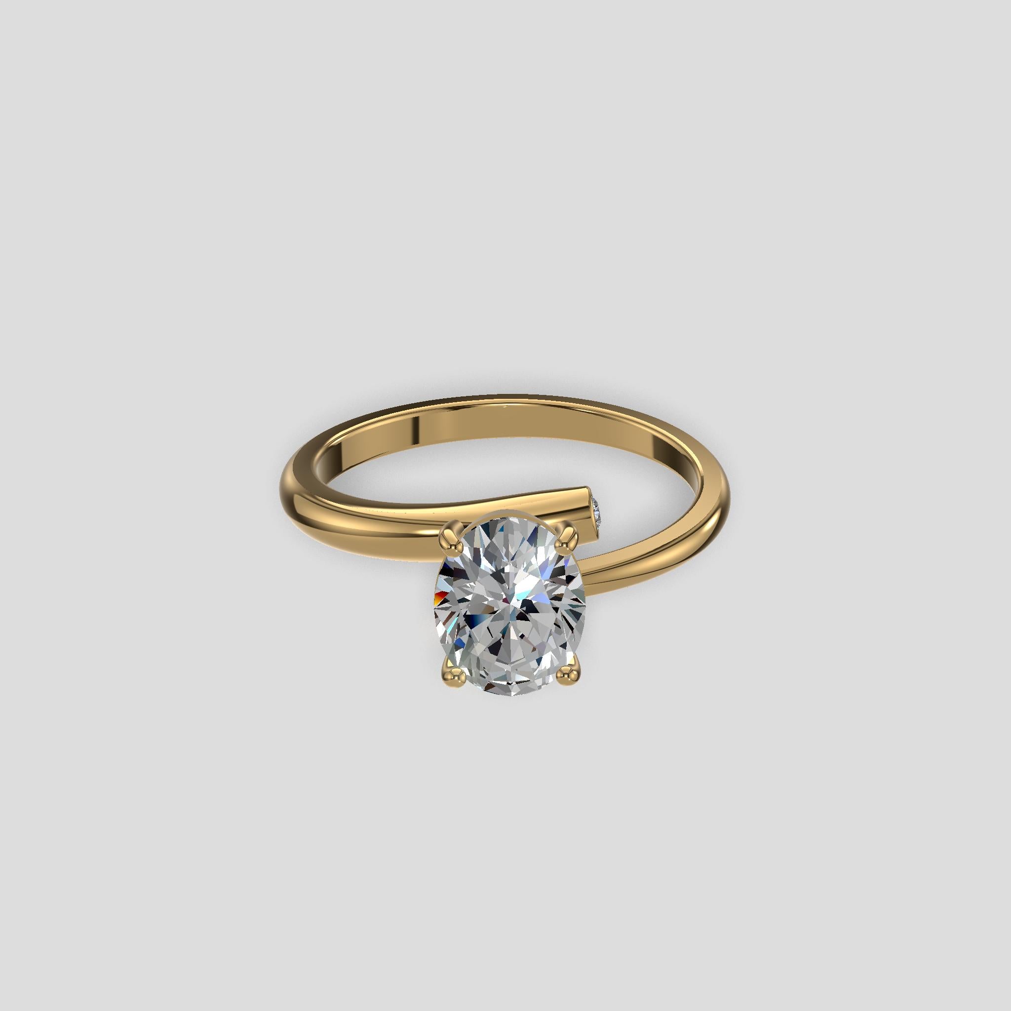 Celeste Radiance Oval Ring Gold