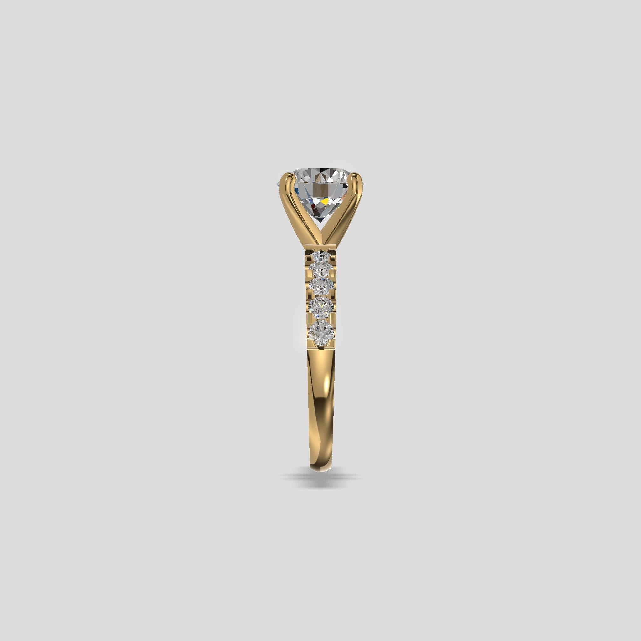 Elysia Grande Solitaire Ring Gold