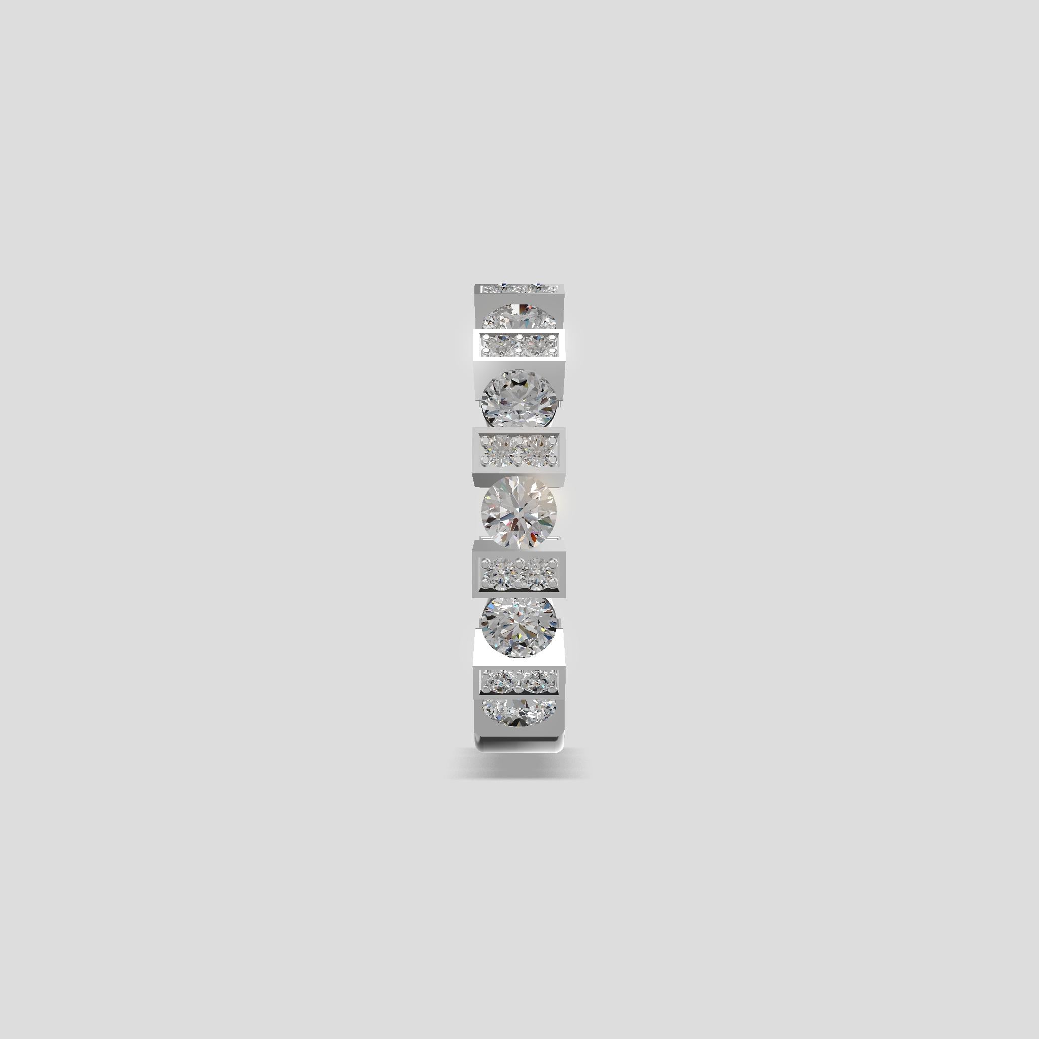 Astra Block Diamond Band Platinum