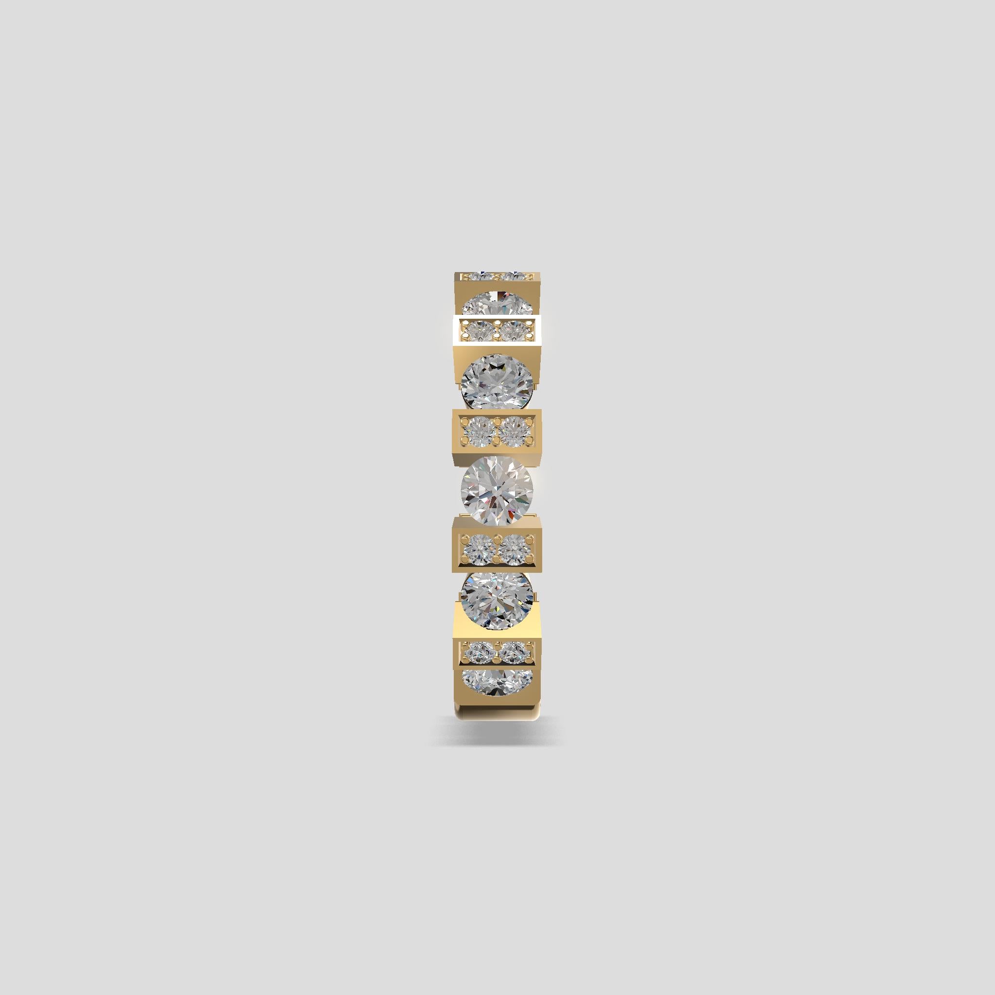 Astra Block Diamond Band Gold
