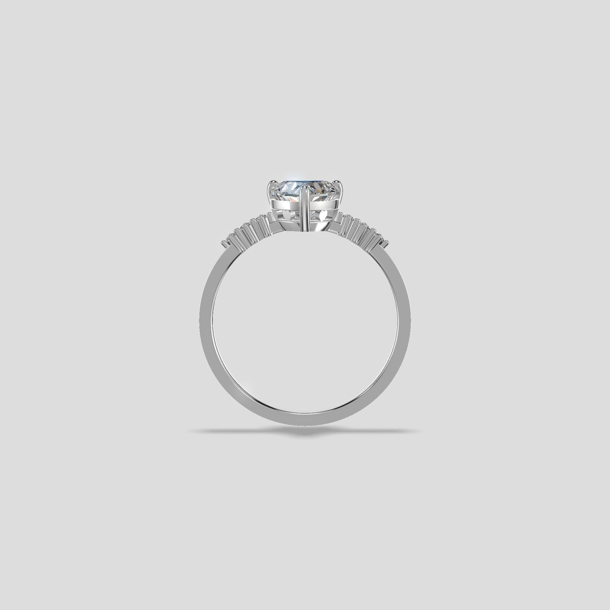 Amora Heartburst Diamond Ring Silver