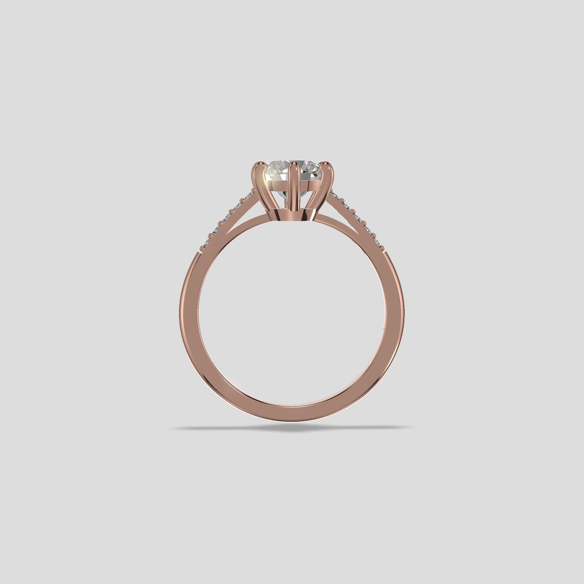 Celestia Crown Solitaire Ring Gold
