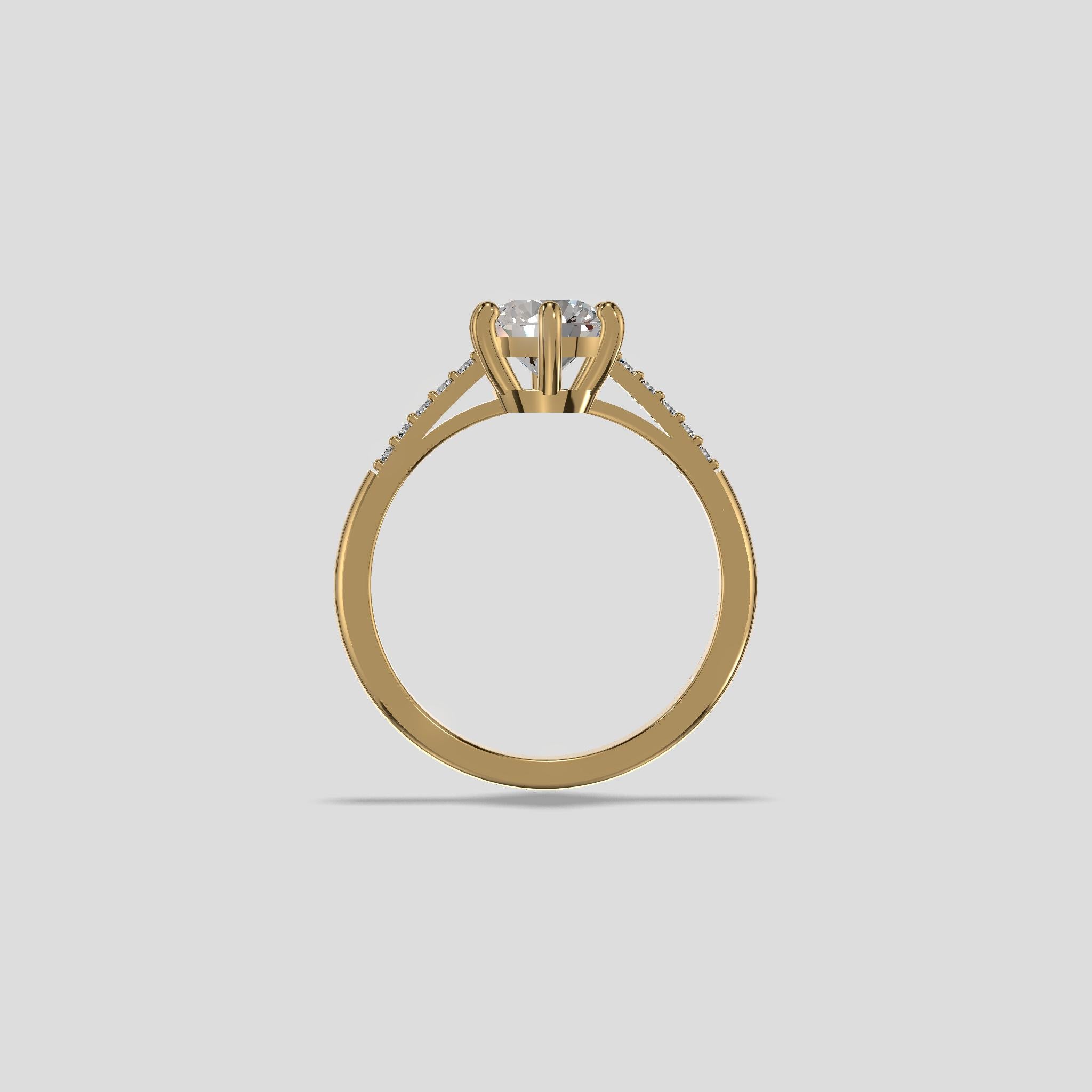 Celestia Crown Solitaire Ring Gold