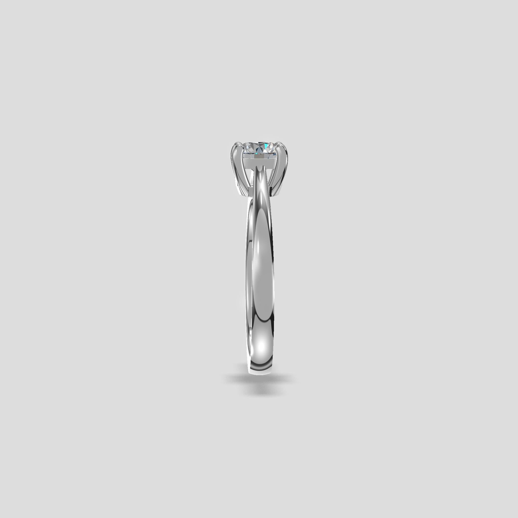 Aurora Classic Solitaire Ring Silver