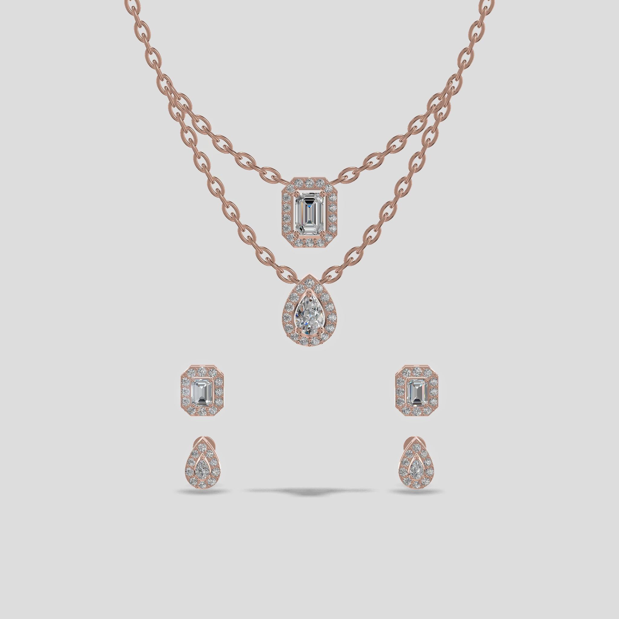 Regalia Dusk Double Layer Diamond Chain Set Gold