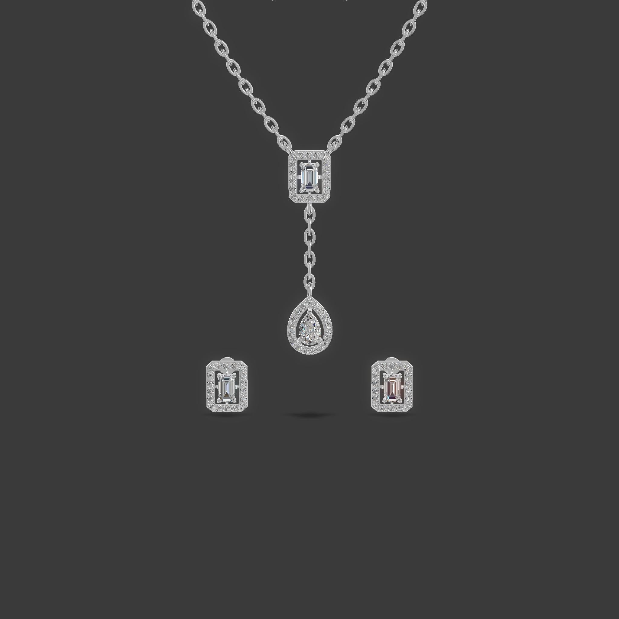 Cascade Duo Necklace Platinum
