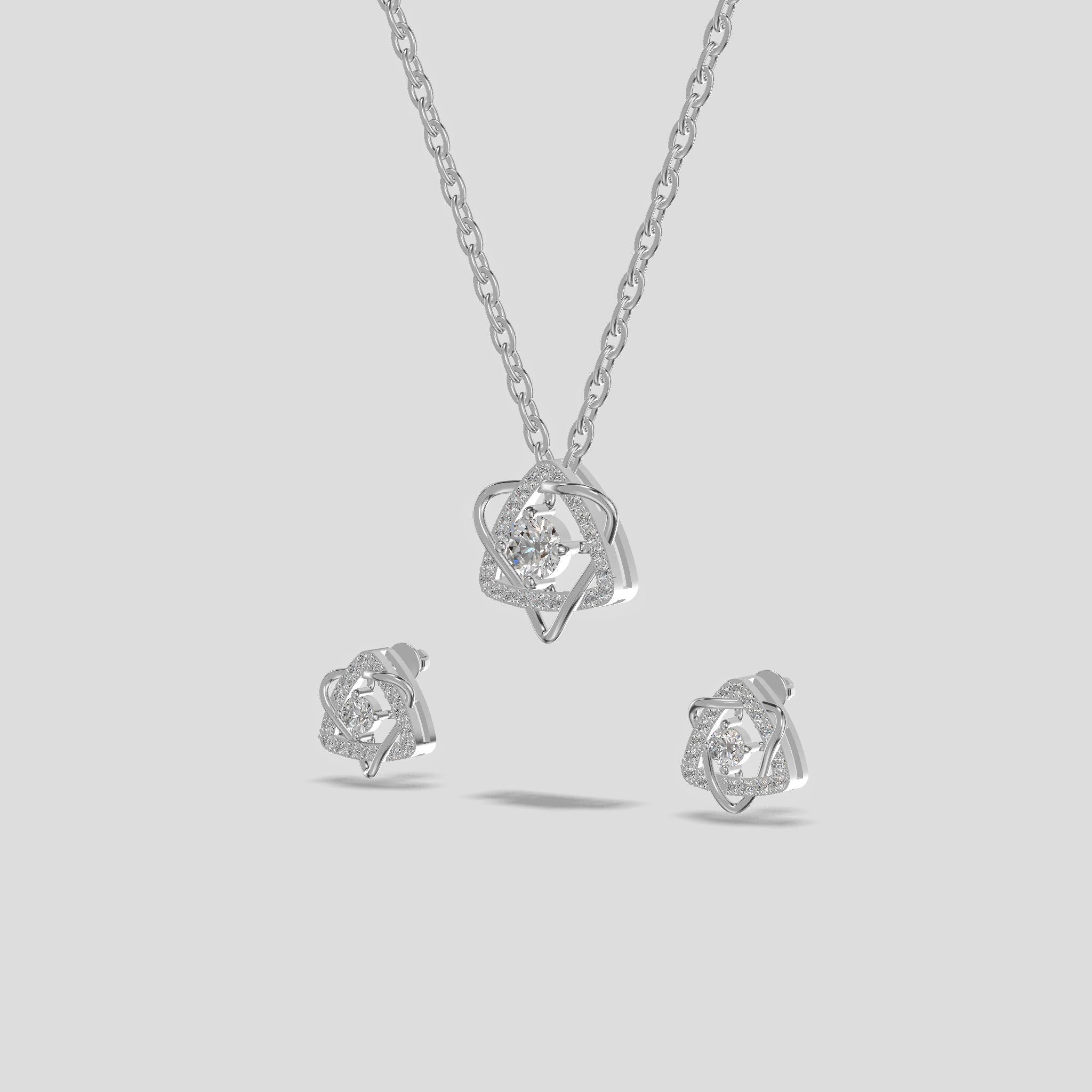 Petal-Knot Chain Set Silver