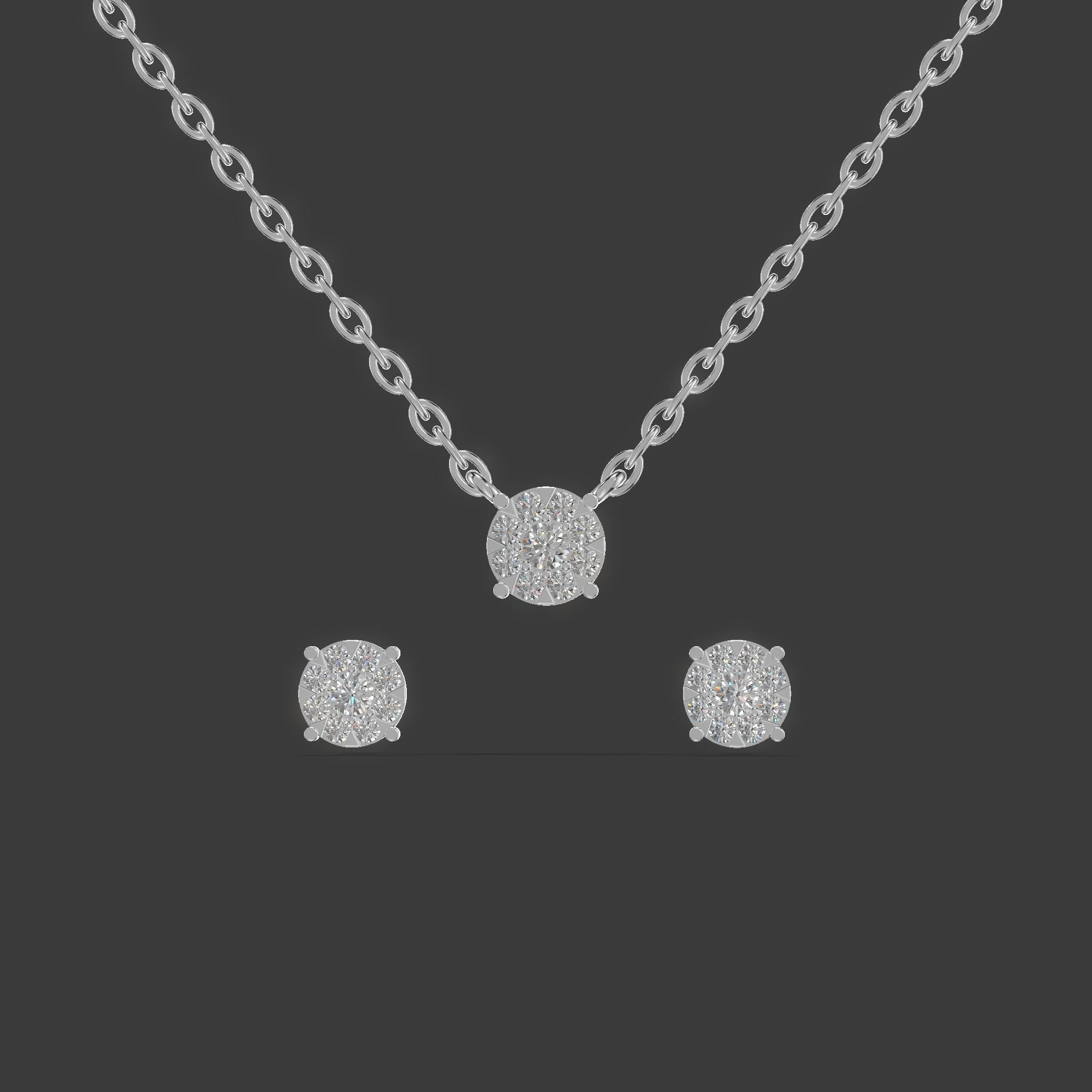 Petal Halo Blossom Trio Set Silver