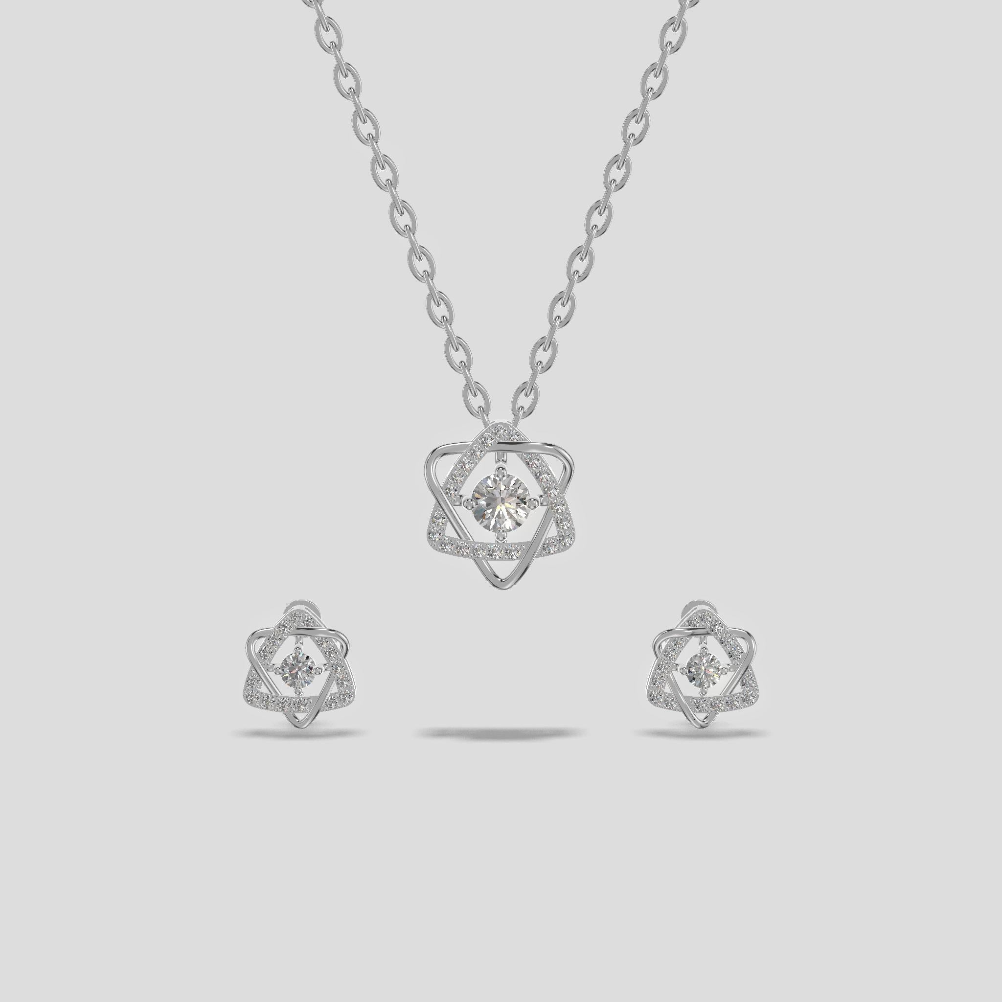 Petal-Knot Chain Set Silver