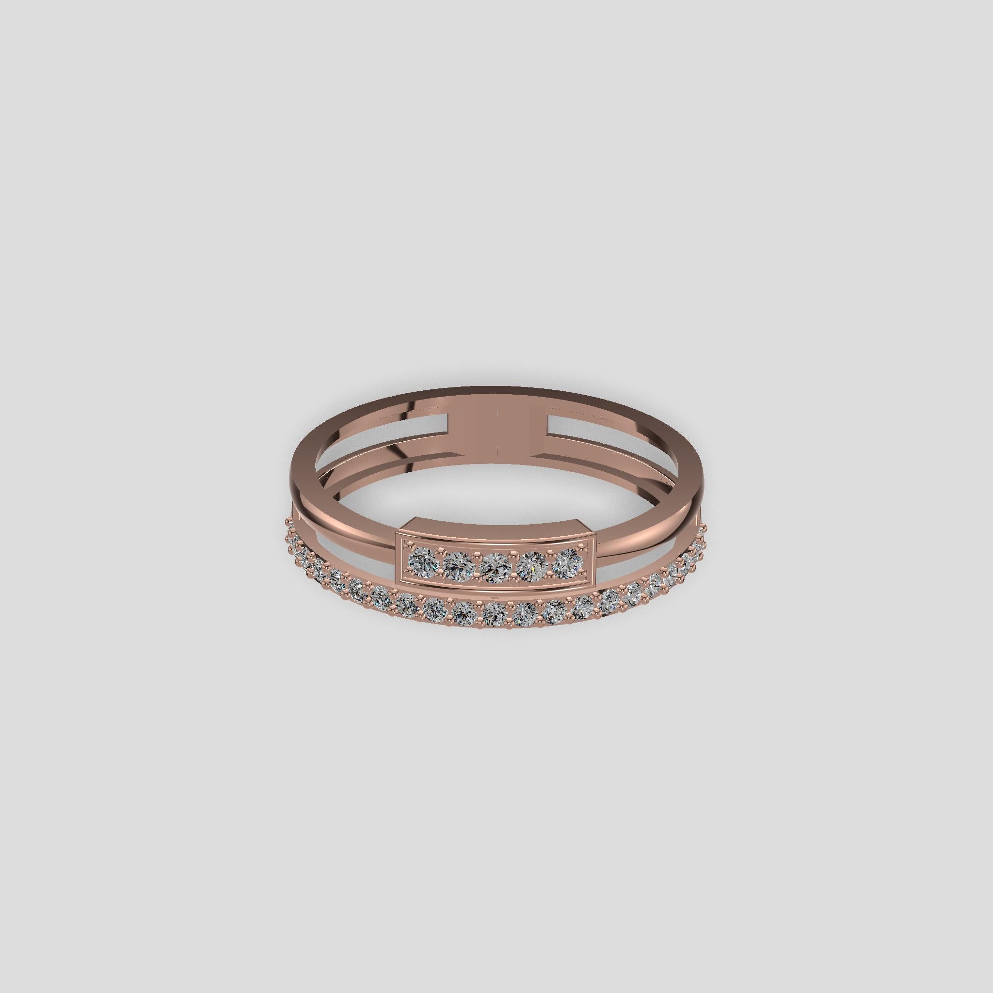 Linea Luxe Diamond Band Ring Gold