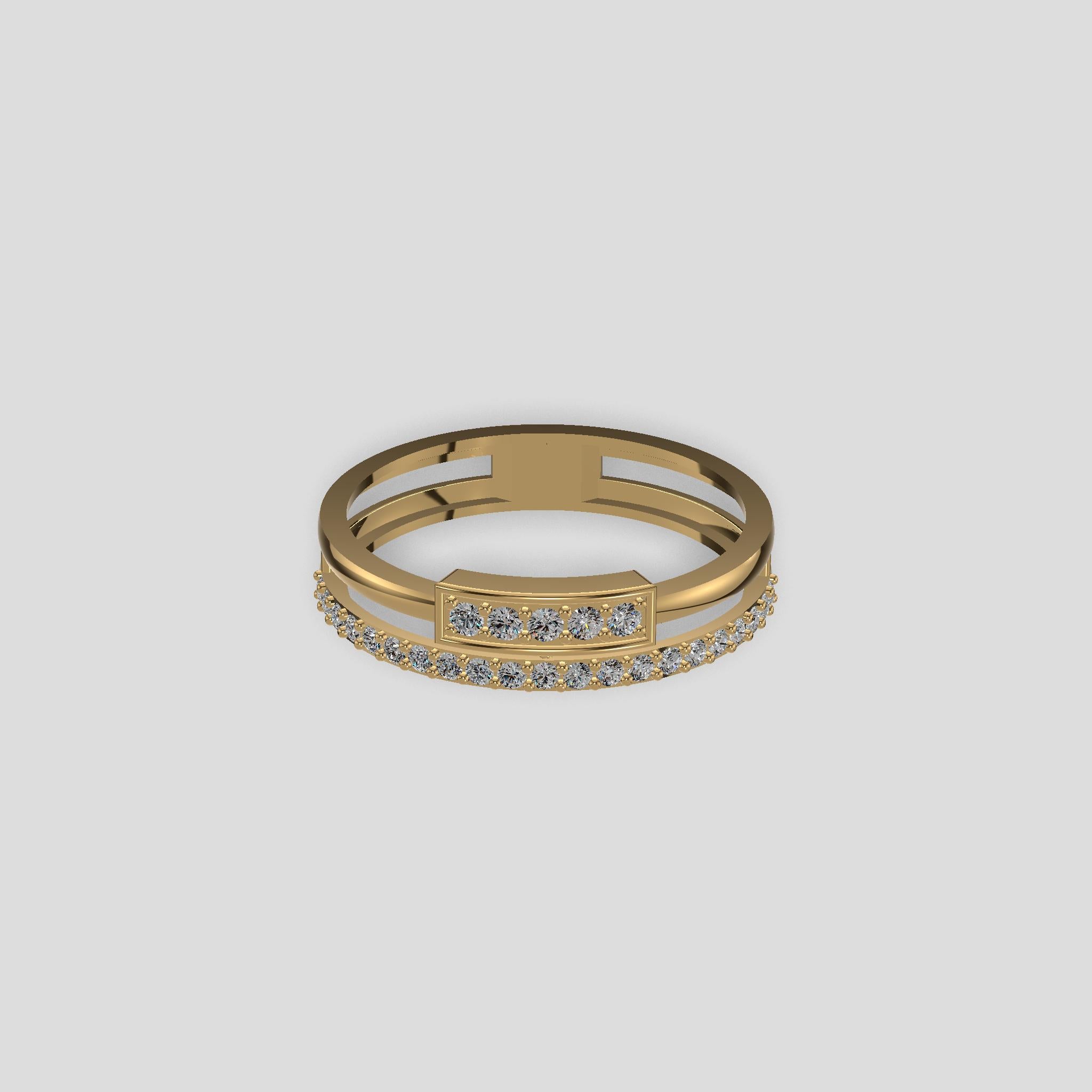 Linea Luxe Diamond Band Ring Gold
