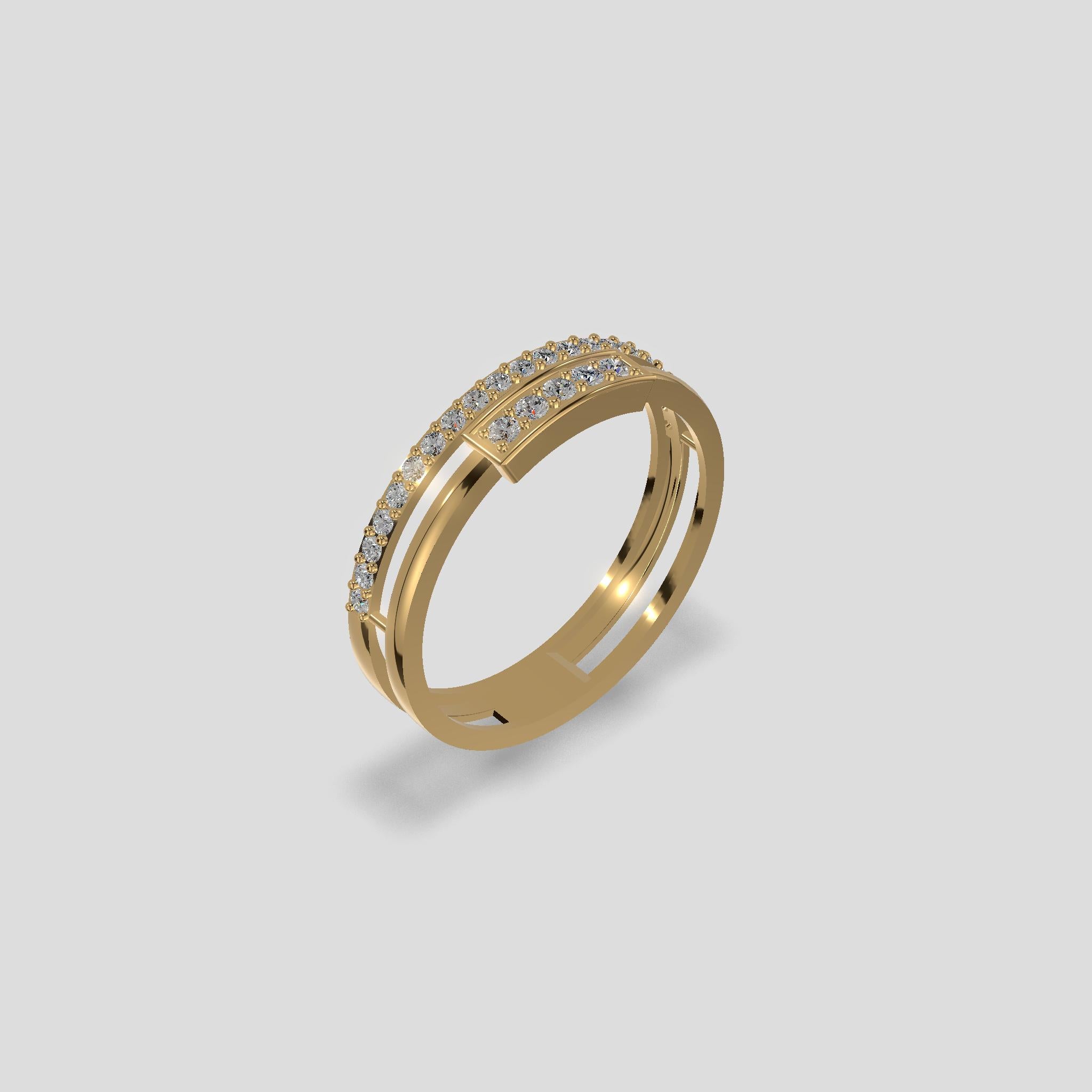 Linea Luxe Diamond Band Ring Gold